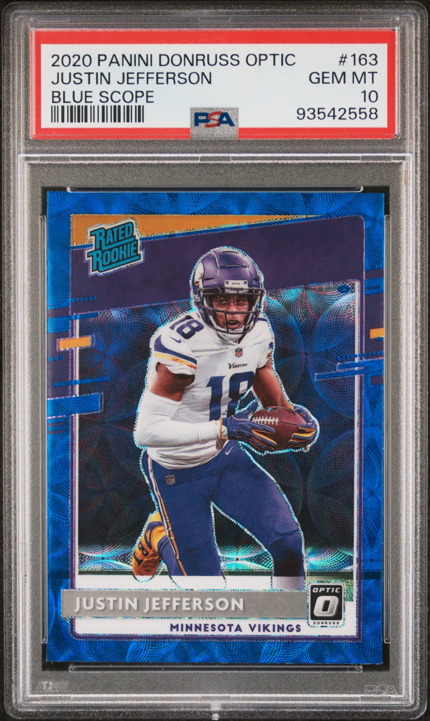 2020 PANINI DONRUSS OPTIC JUSTIN JEFFERSON #163 BLUE SCOPE GEM MT 10 93542558