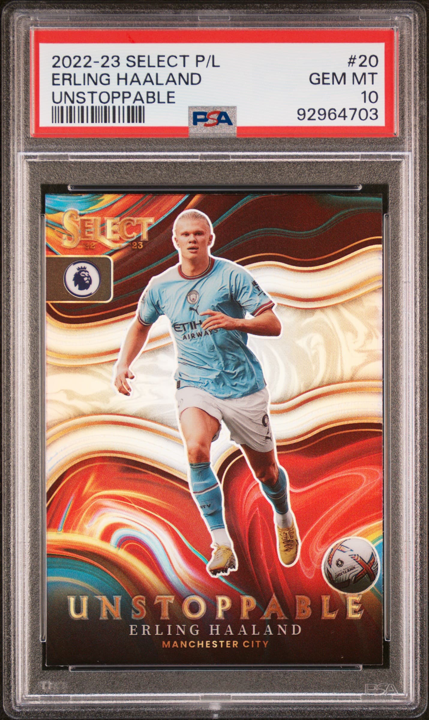 2022-23 PANINI SELECT PREMIER LEAGUE UNSTOPPABLE ERLING HAALAND #20 UNSTOPPABLE GEM MT 10 92964703