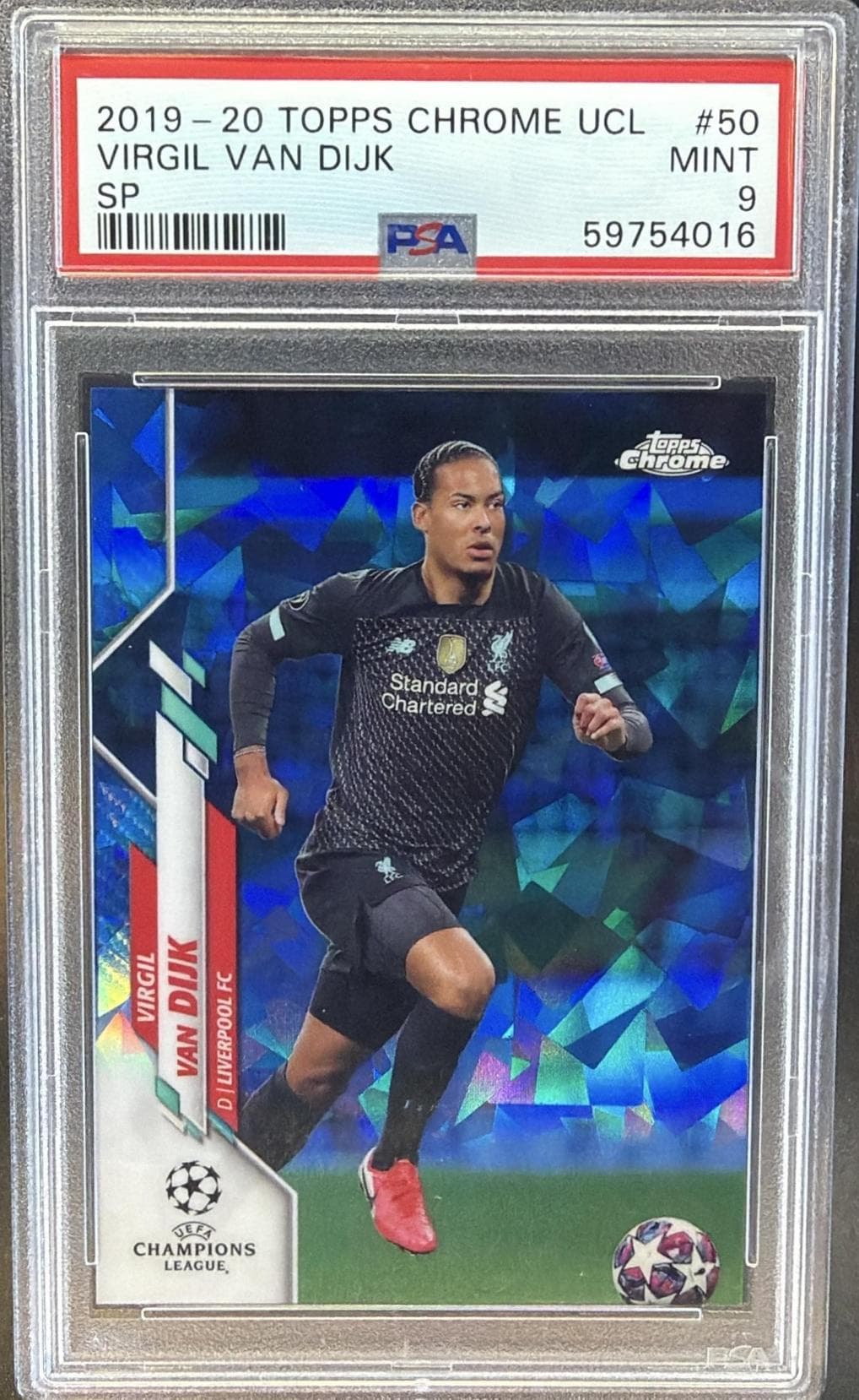 2019 TOPPS CHROME UEFA CHAMPIONS LEAGUE SAPPHIRE EDITION VIRGIL VAN DIJK #50 SAPPHIRE EDITION-SP MINT 9 59754016