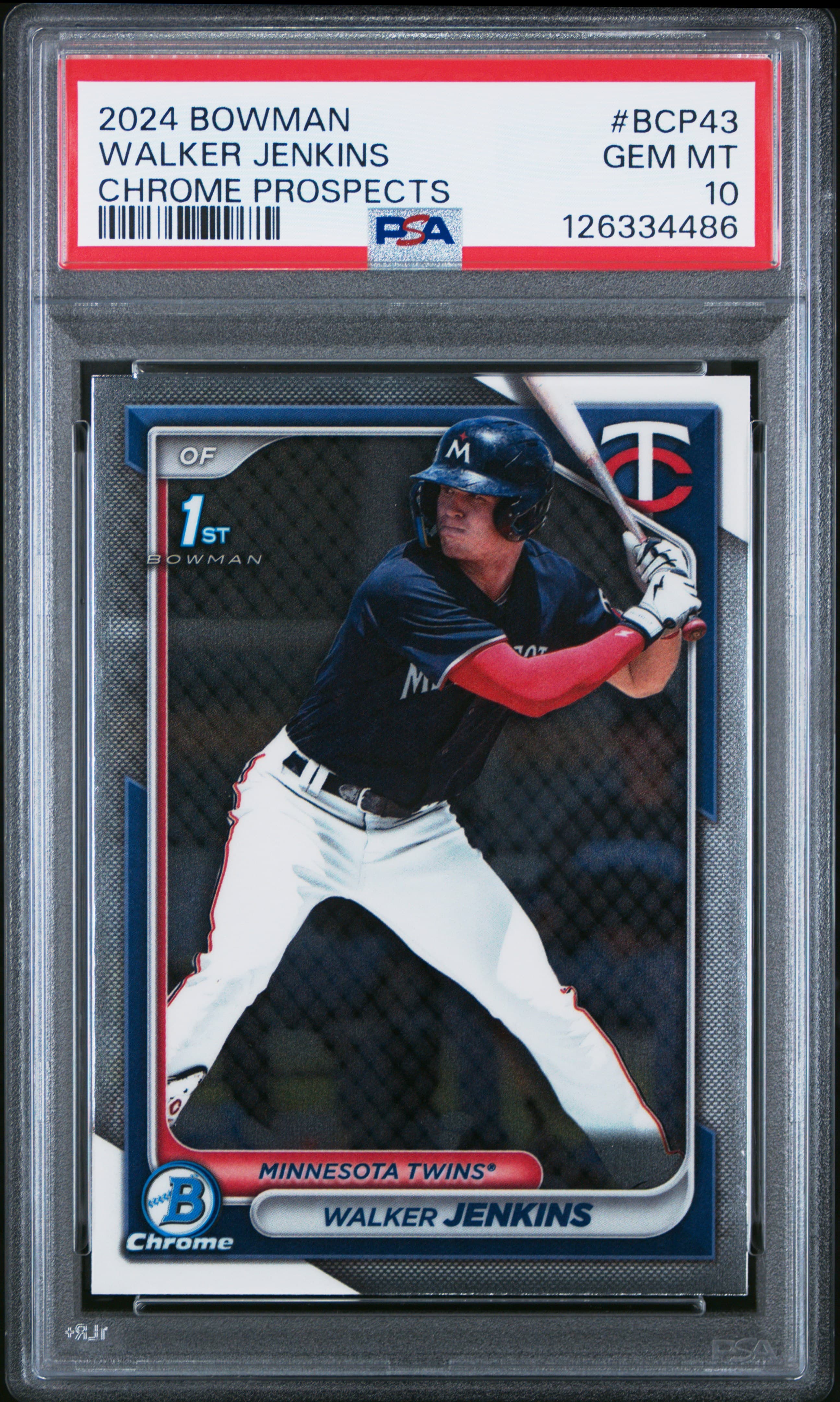 2024 BOWMAN CHROME PROSPECTS WALKER JENKINS #BCP43 GEM MT 10 126334486