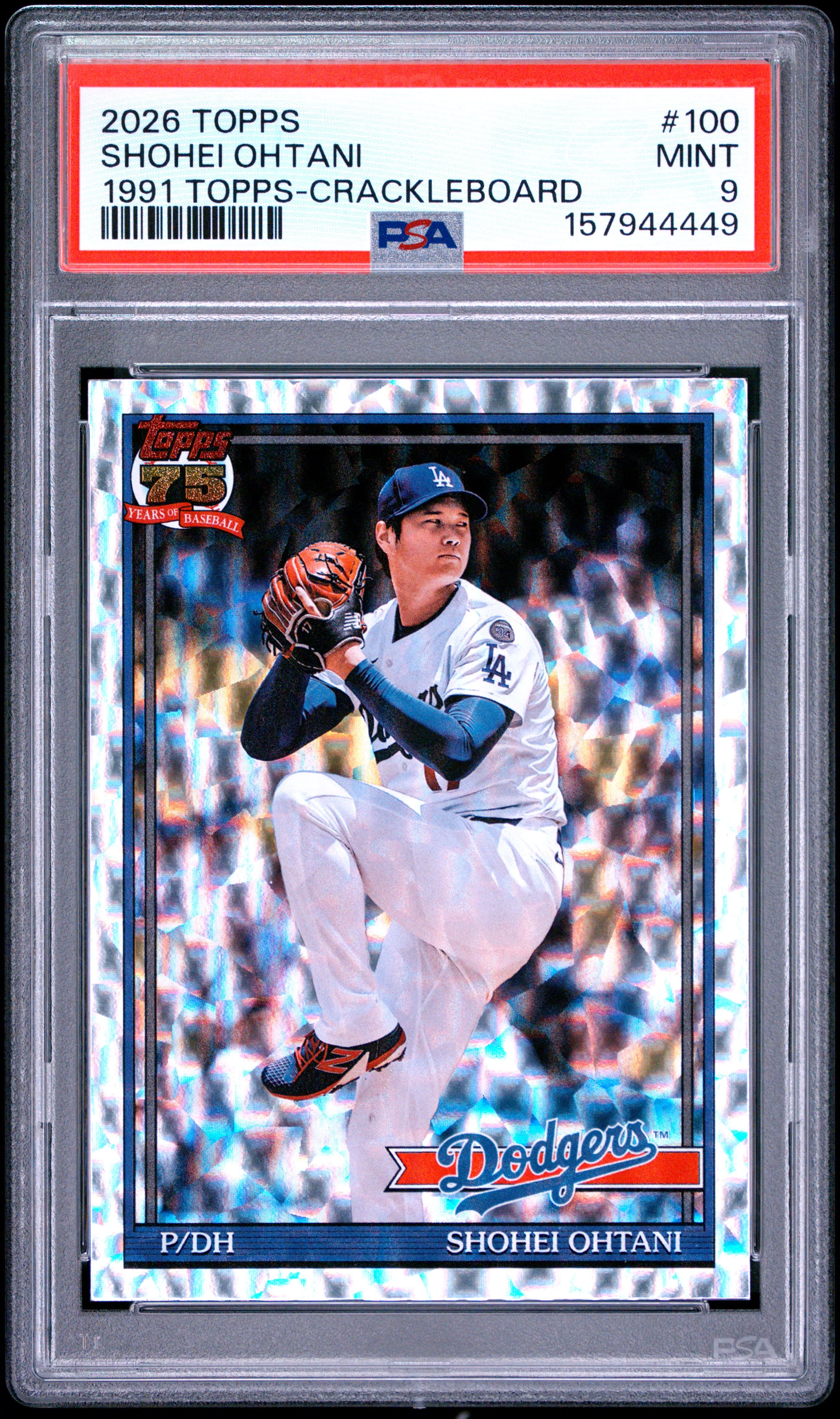 2026 TOPPS 1991 TOPPS BASEBALL SHOHEI OHTANI #100 1991 TOPPS-CRACKLEBOARD MINT 9 157944449