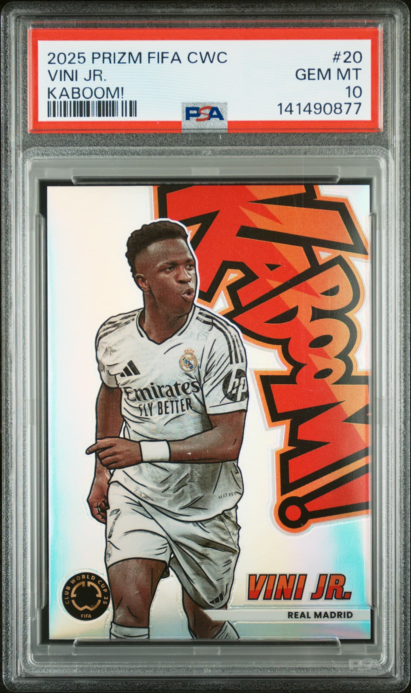 2025 PANINI PRIZM FIFA CLUB WORLD CUP KABOOM! VINI JR. #20 GEM MT 10 141490877