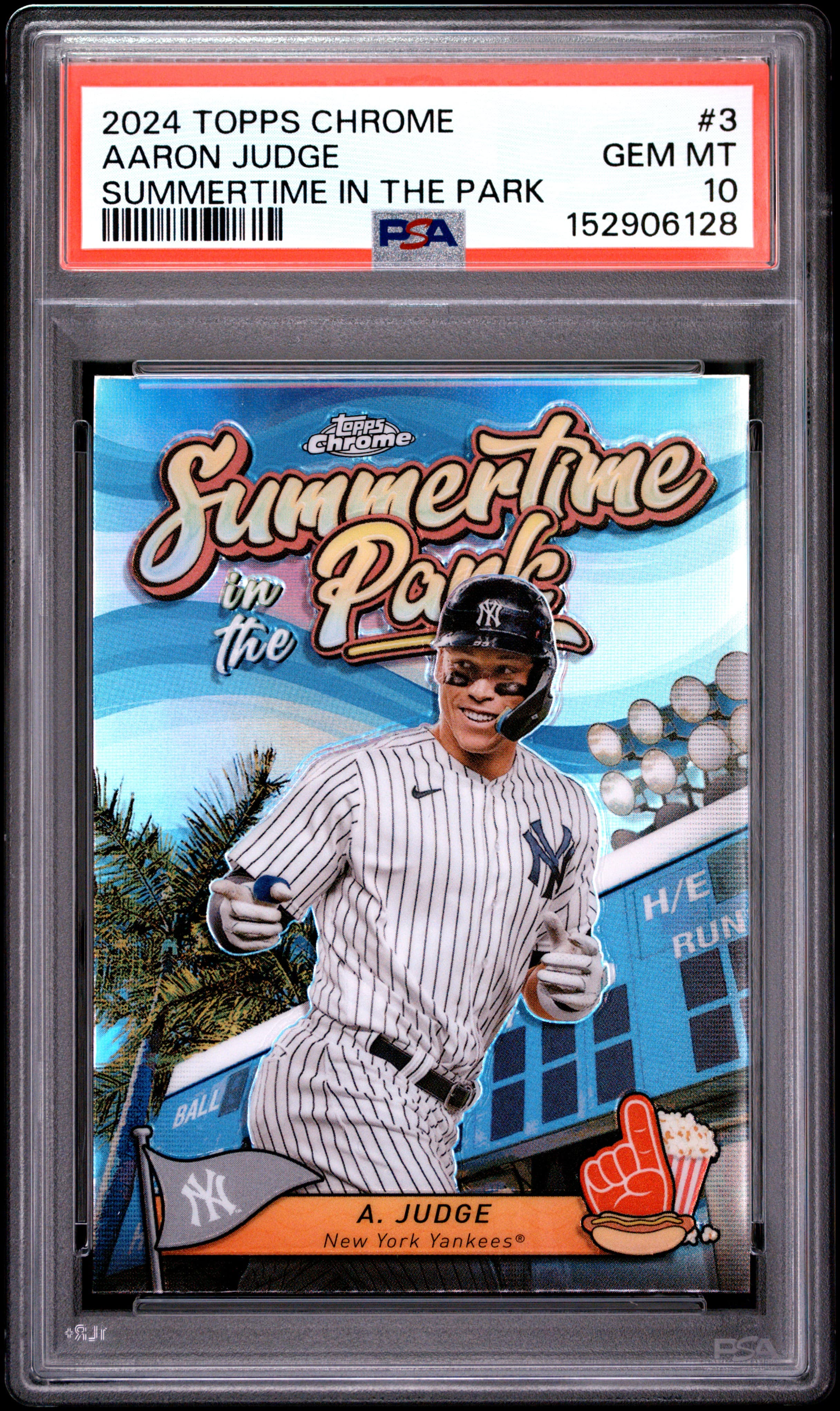 2024 TOPPS CHROME SUMMERTIME IN THE PARK AARON JUDGE #3 GEM MT 10 152906128