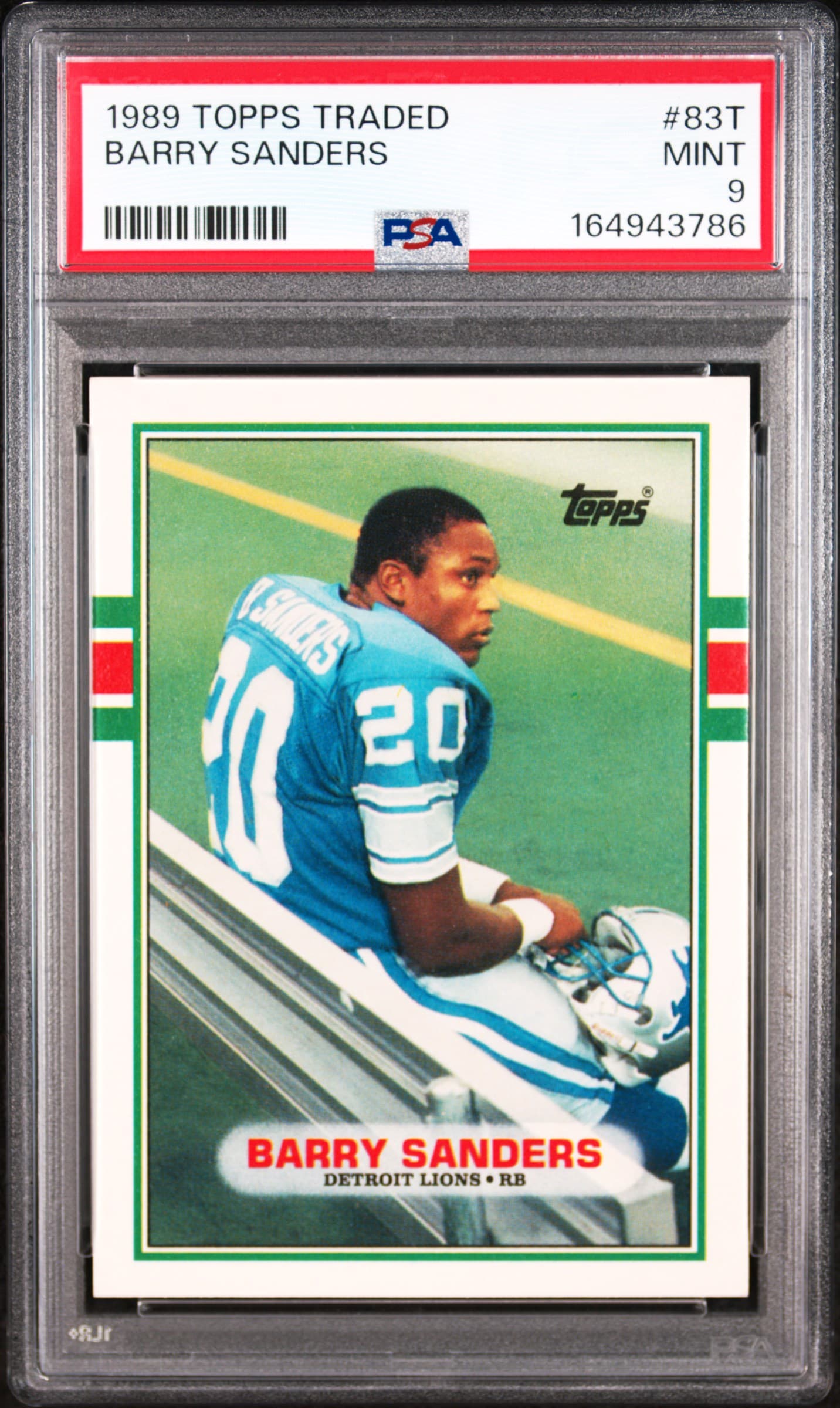 1989 TOPPS TRADED BARRY SANDERS #83T MINT 9 164943786