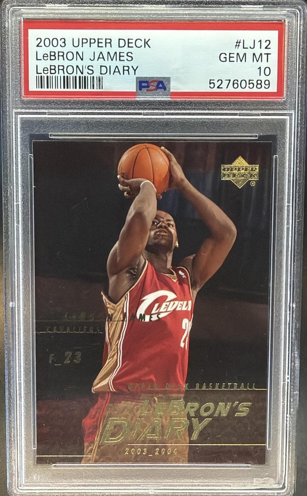2003 UPPER DECK LEBRON'S DIARY LeBRON JAMES #LJ12 LeBRON'S DIARY GEM MT 10 52760589