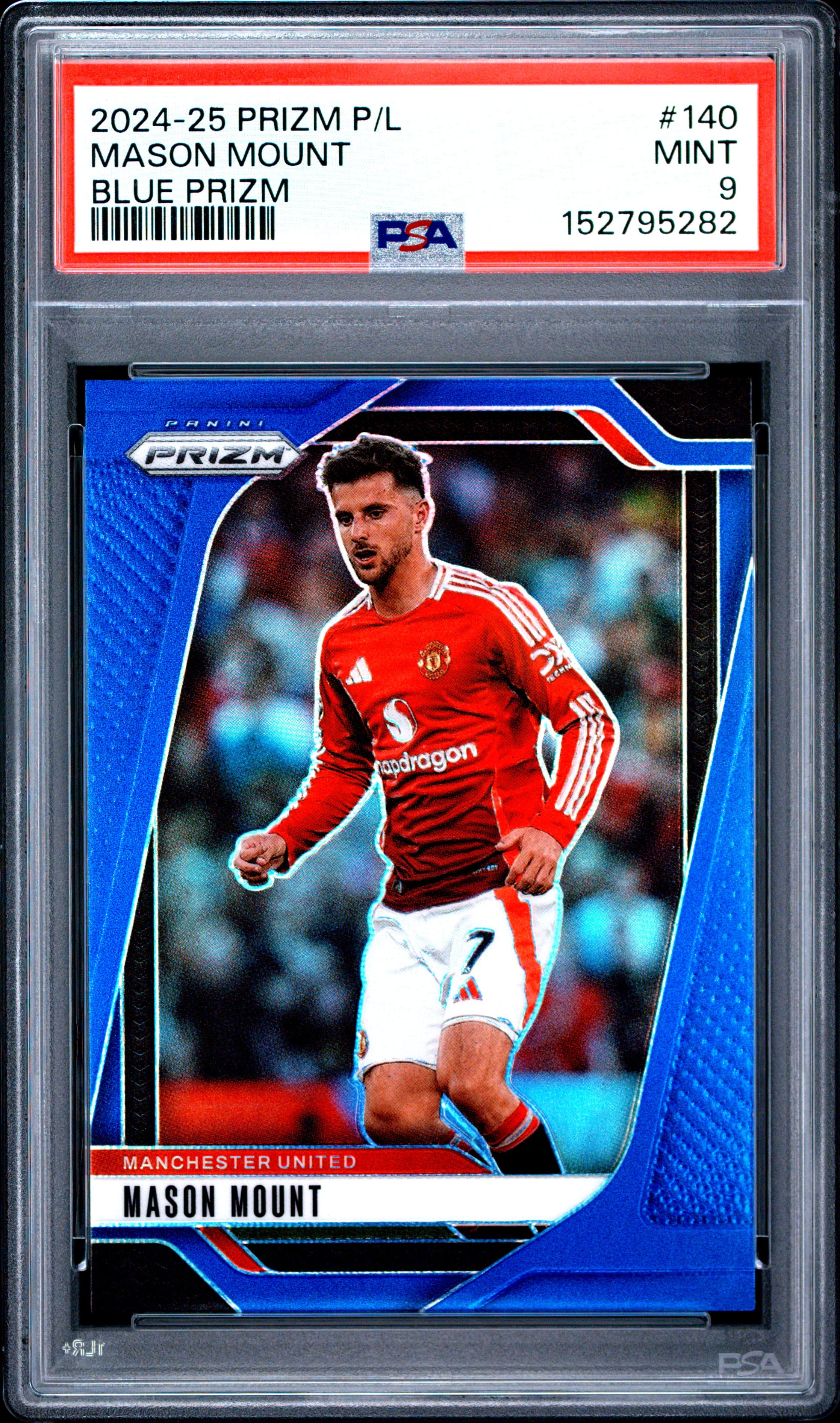 2024-25 PANINI PRIZM PREMIER LEAGUE MASON MOUNT #140 BLUE PRIZM MINT 9 152795282
