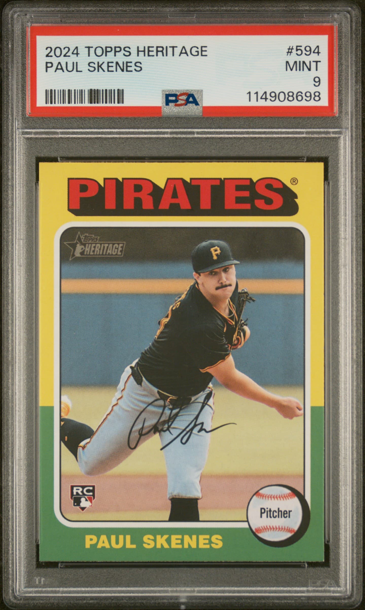 2024 TOPPS HERITAGE PAUL SKENES #594 MINT 9 114908698