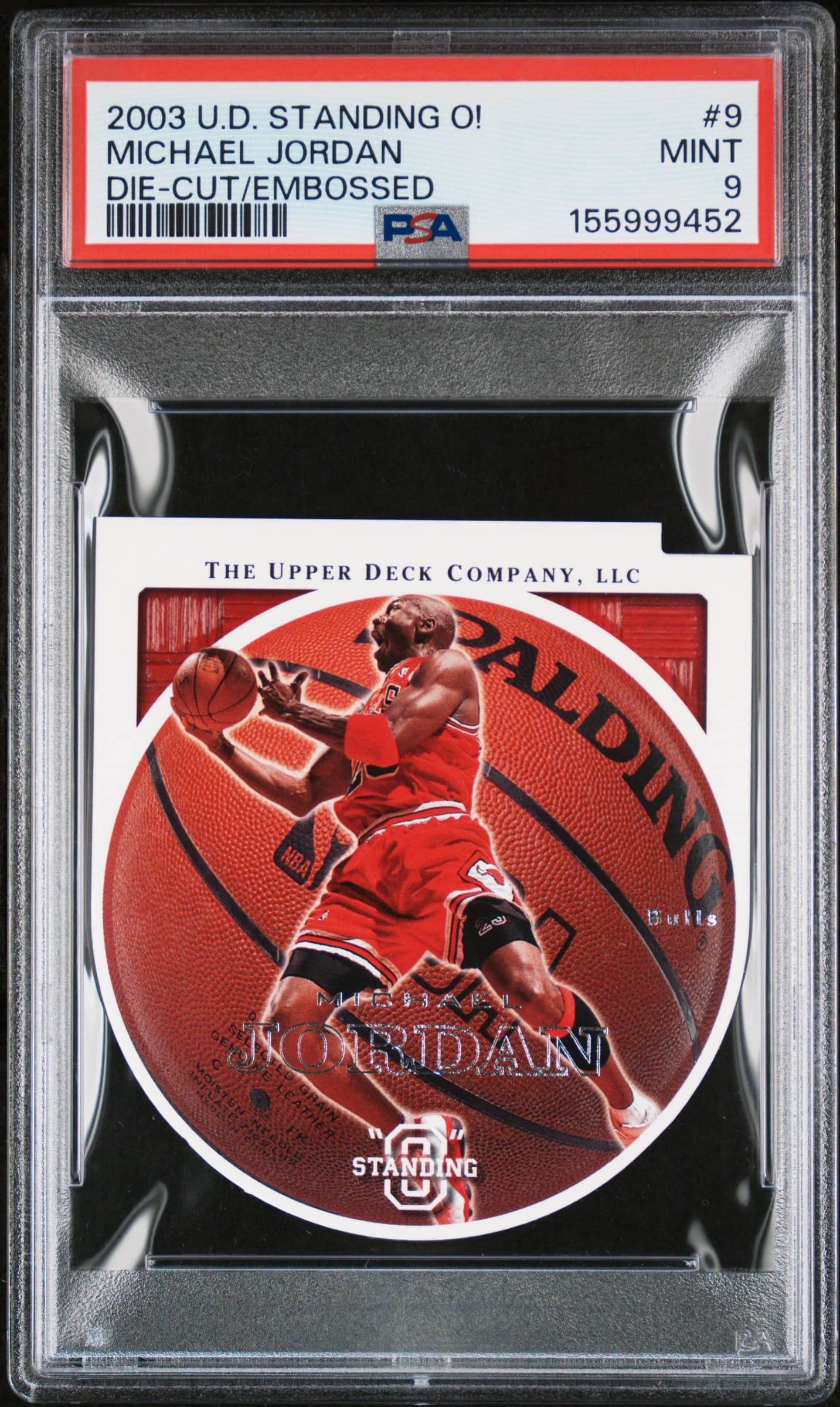 2003 UPPER DECK STANDING O! MICHAEL JORDAN #9 DIE-CUT/EMBOSSED MINT 9 155999452