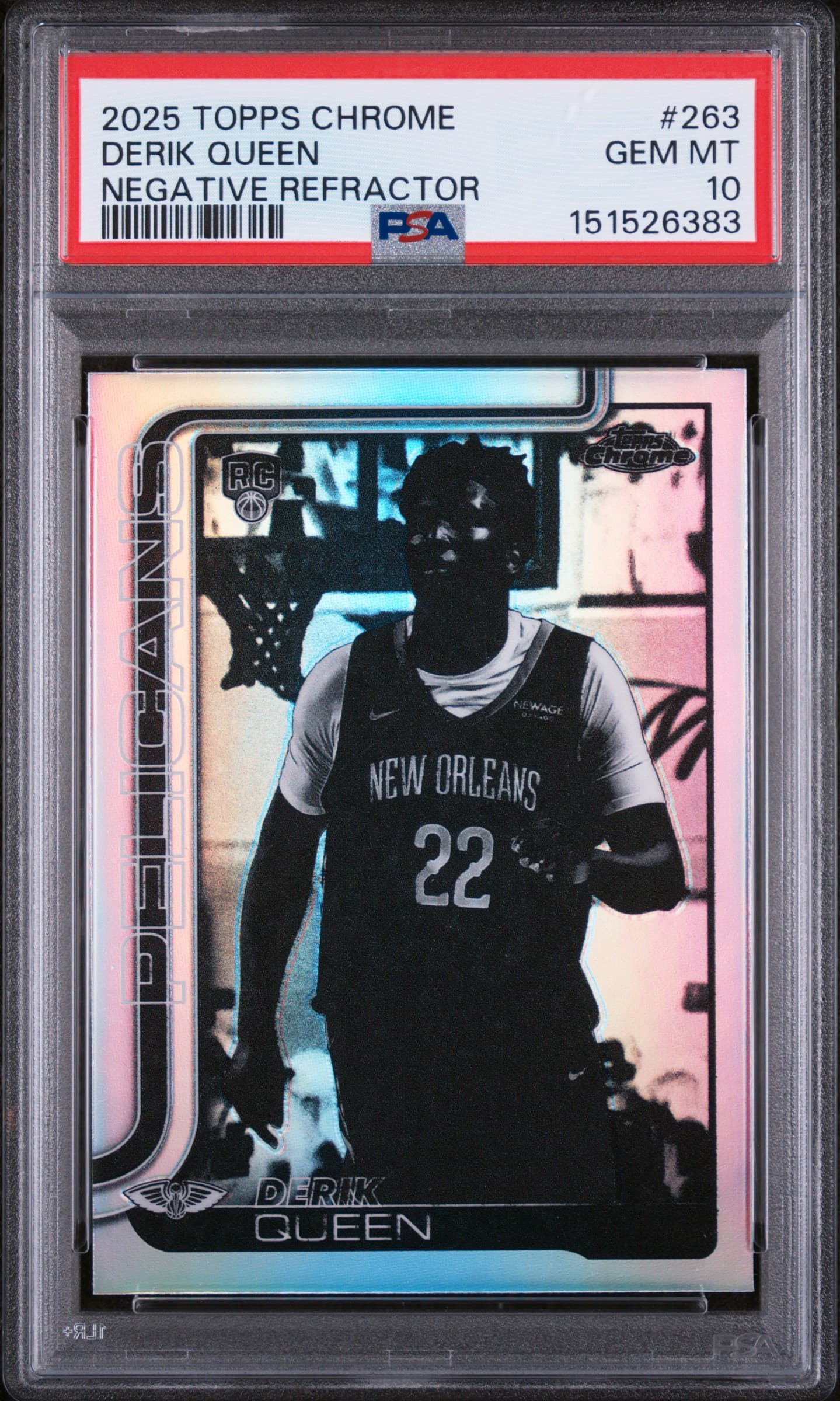 2025 TOPPS CHROME DERIK QUEEN #263 NEGATIVE REFRACTOR GEM MT 10 151526383