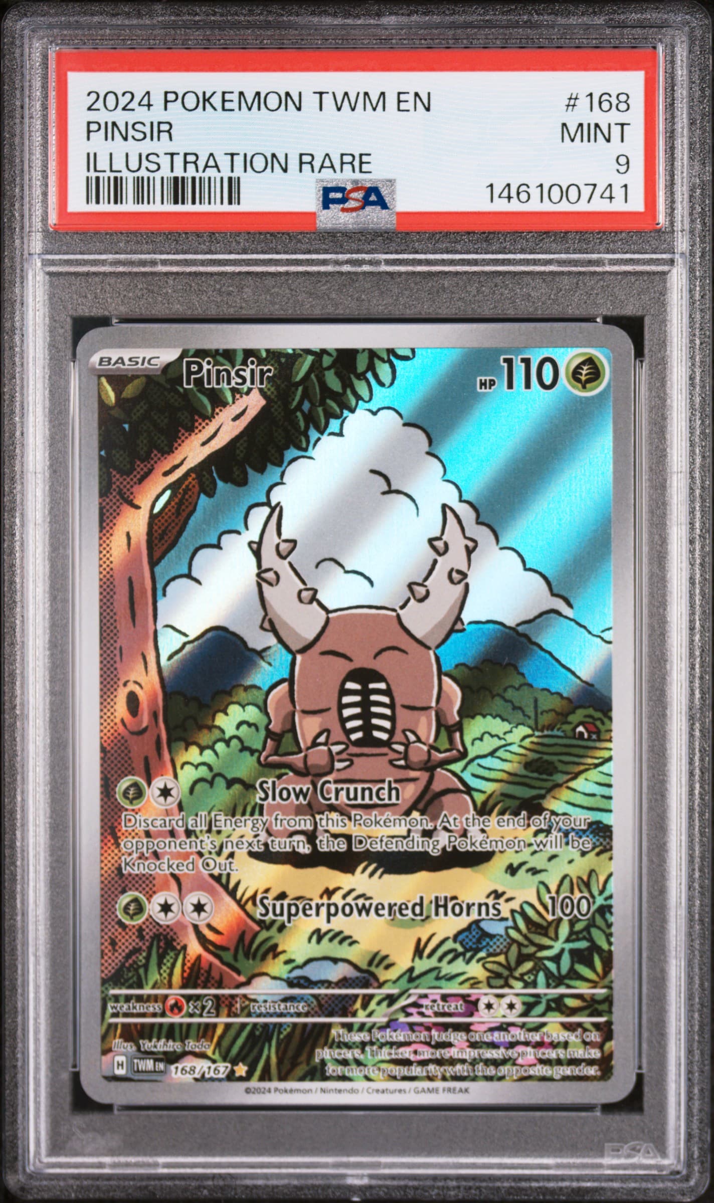2024 POKEMON TWM EN-TWILIGHT MASQUERADE PINSIR #168 ILLUSTRATION RARE MINT 9 146100741