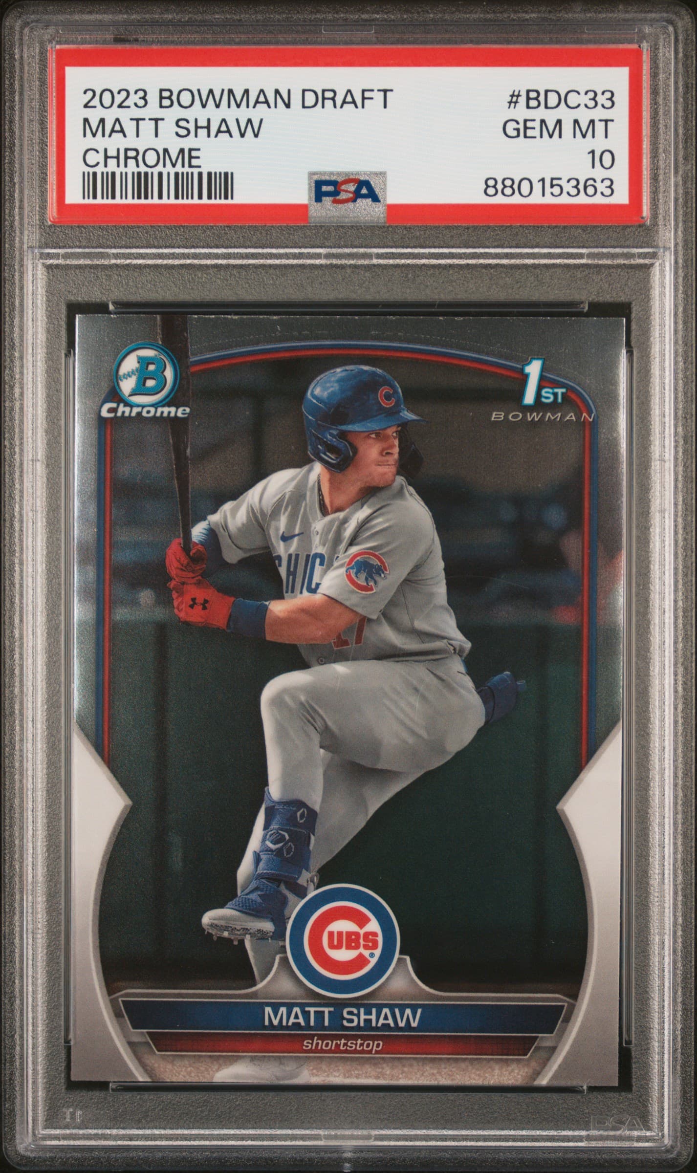 2023 BOWMAN DRAFT MATT SHAW #BDC33 CHROME GEM MT 10 88015363