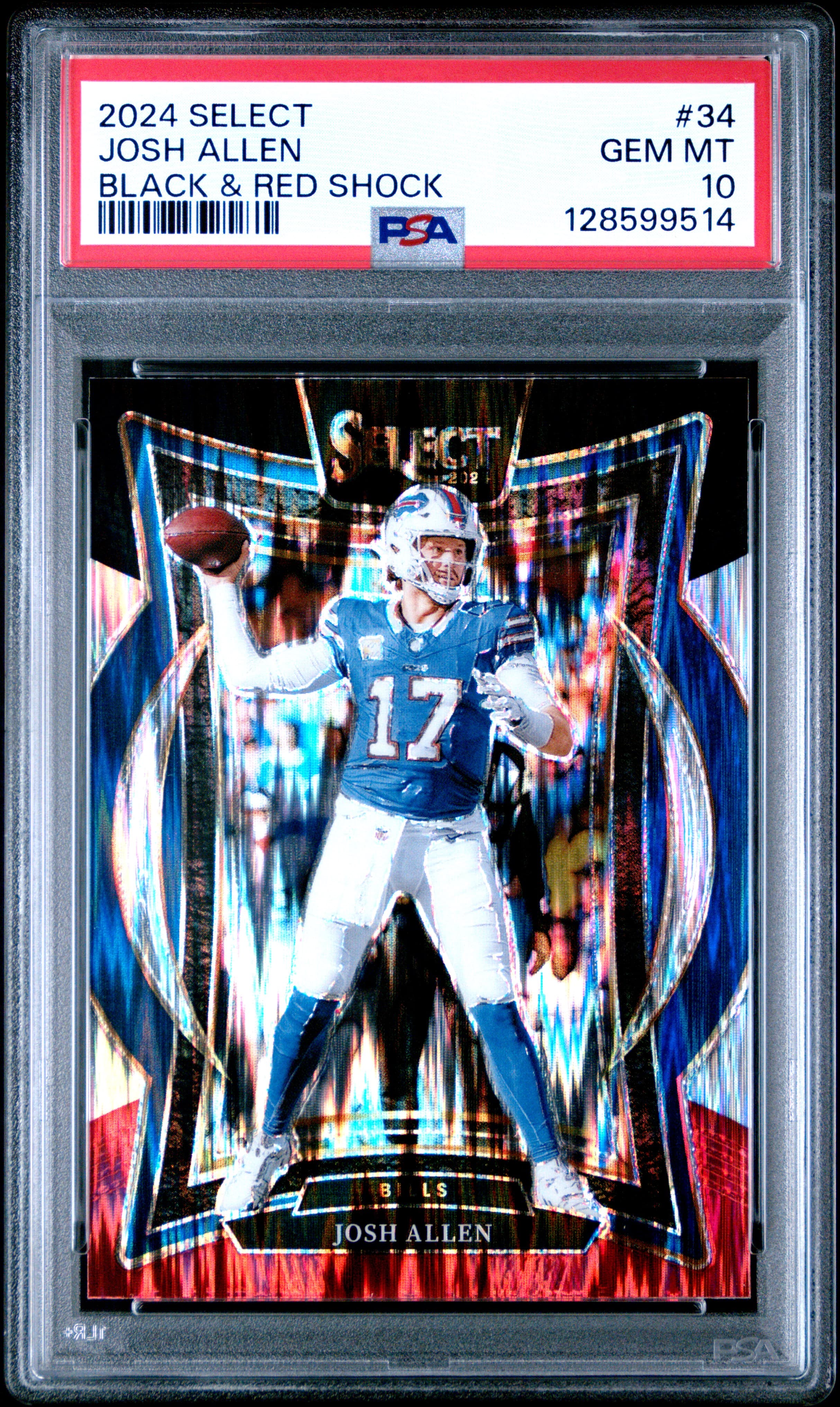 2024 PANINI SELECT JOSH ALLEN #34 BLACK & RED SHOCK GEM MT 10 128599514