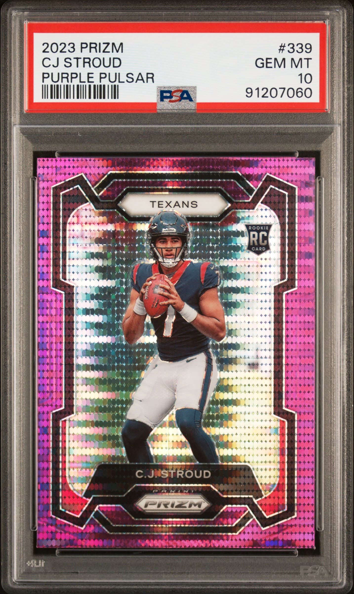 2023 PANINI PRIZM CJ STROUD #339 PURPLE PULSAR GEM MT 10 91207060