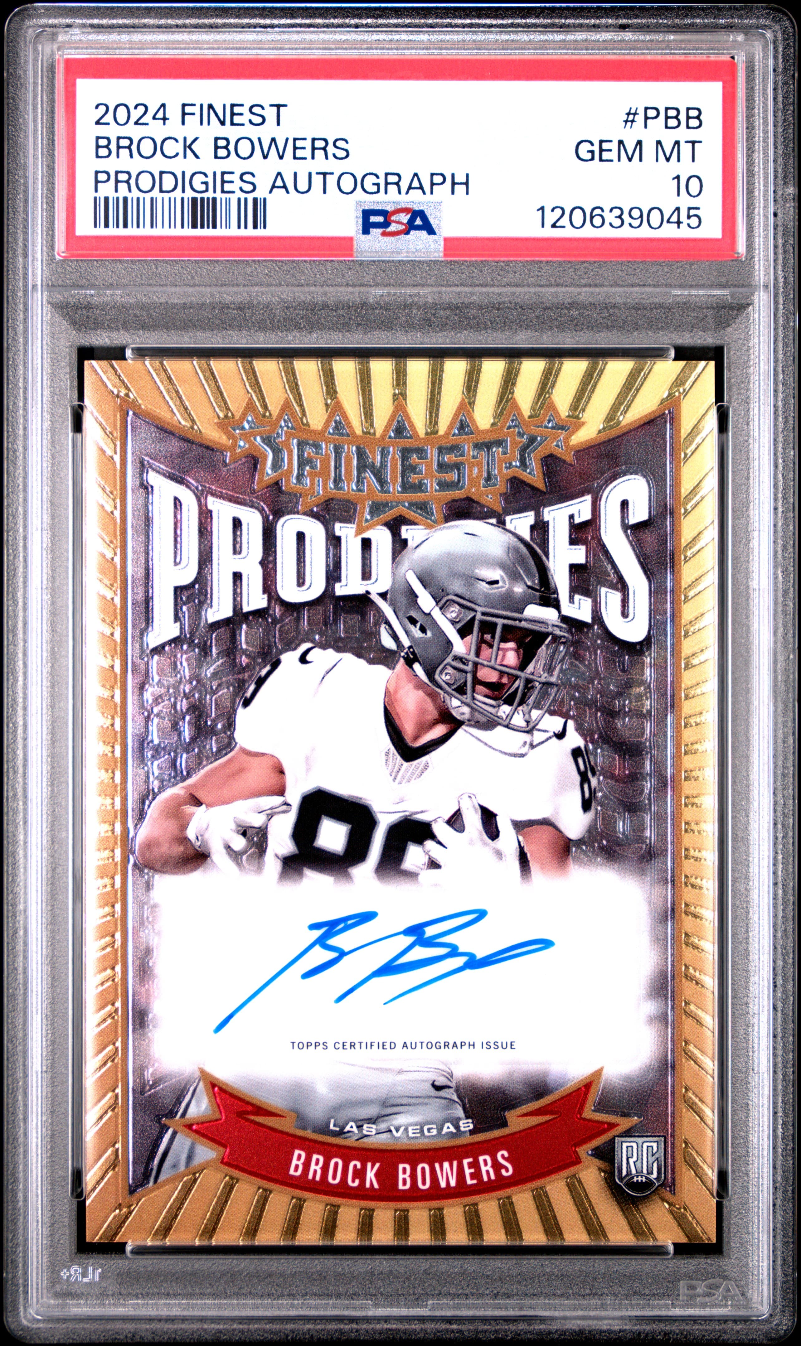 2024 TOPPS FINEST PRODIGIES AUTOGRAPHS BROCK BOWERS #PBB GEM MT 10 120639045