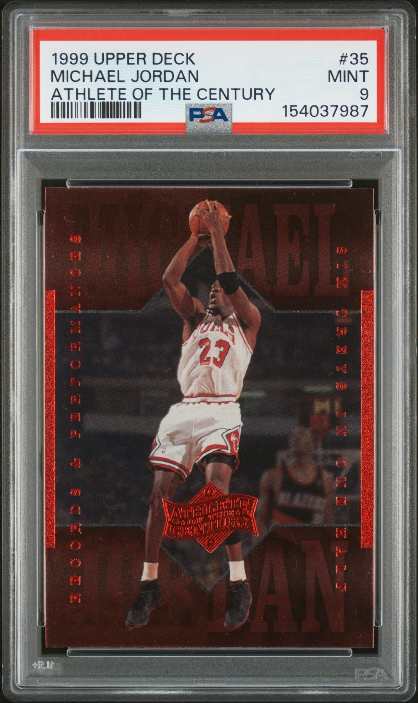 1999 UPPER DECK MJ ATHLETE OF THE CENTURY MICHAEL JORDAN #35 ATHLETE OF THE CENTURY MINT 9 154037987