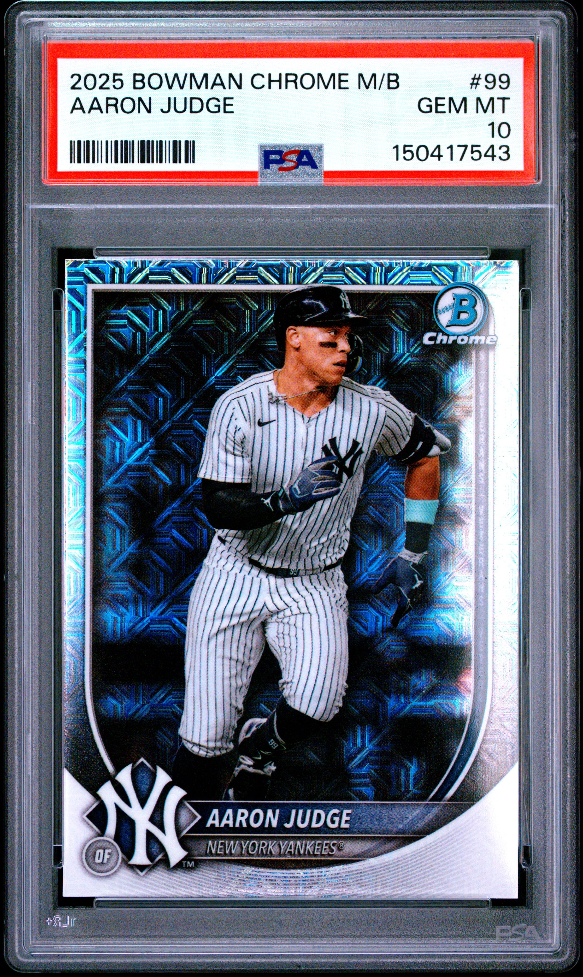 2025 BOWMAN CHROME MEGA BOX AARON JUDGE #99 GEM MT 10 150417543