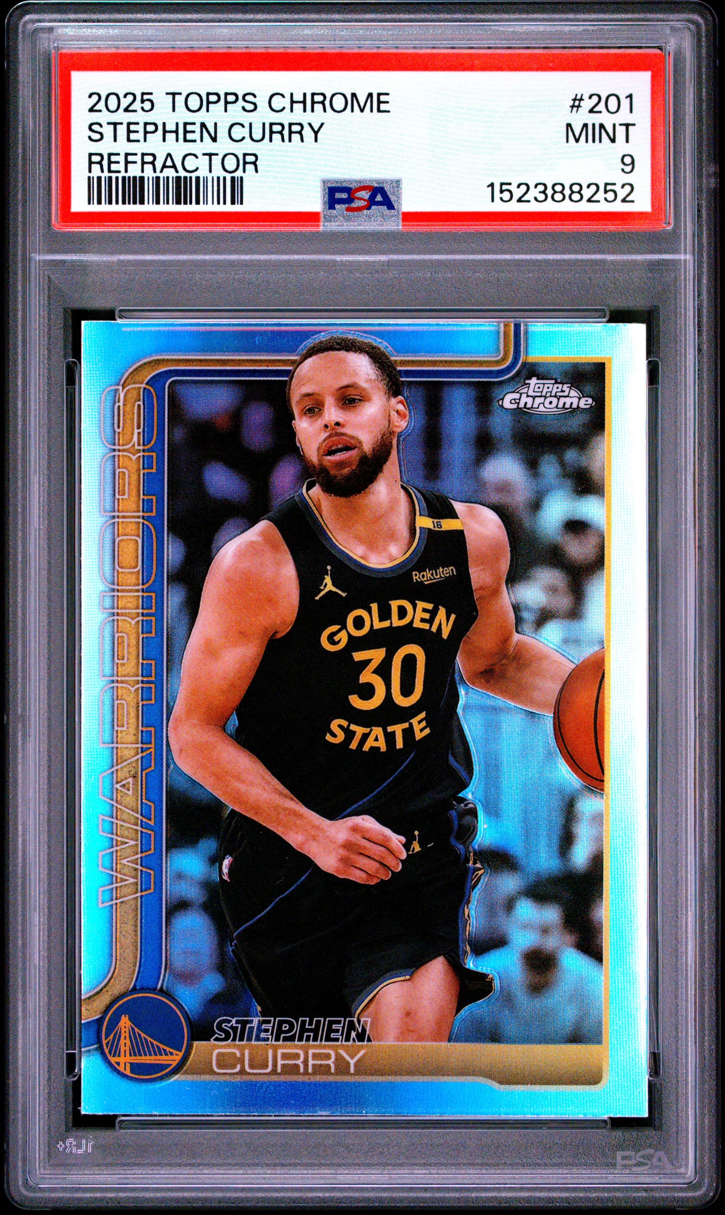 2025 TOPPS CHROME STEPHEN CURRY #201 REFRACTOR MINT 9 152388252
