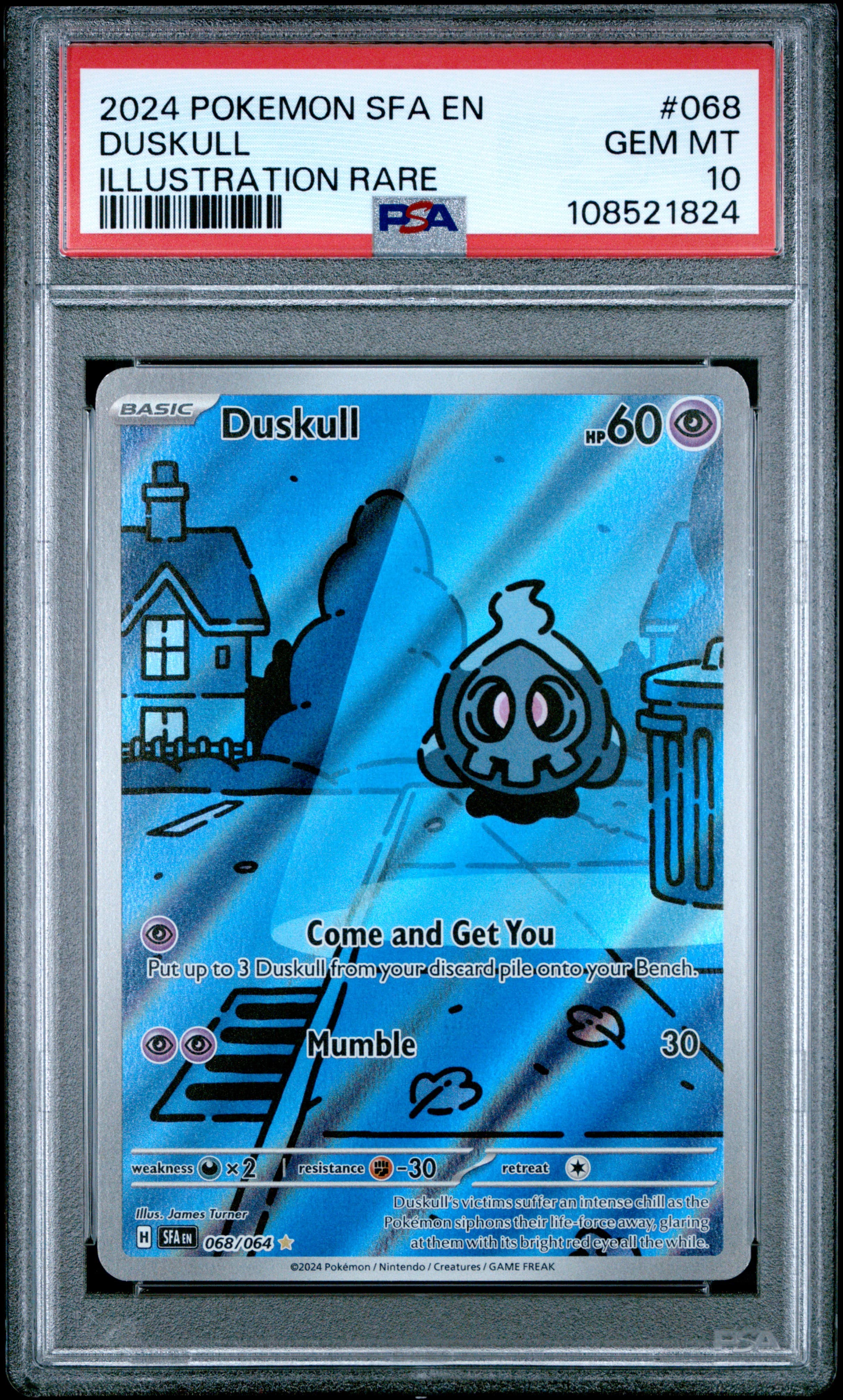 2024 POKEMON SFA EN-SHROUDED FABLE DUSKULL #068 ILLUSTRATION RARE GEM MT 10 108521824