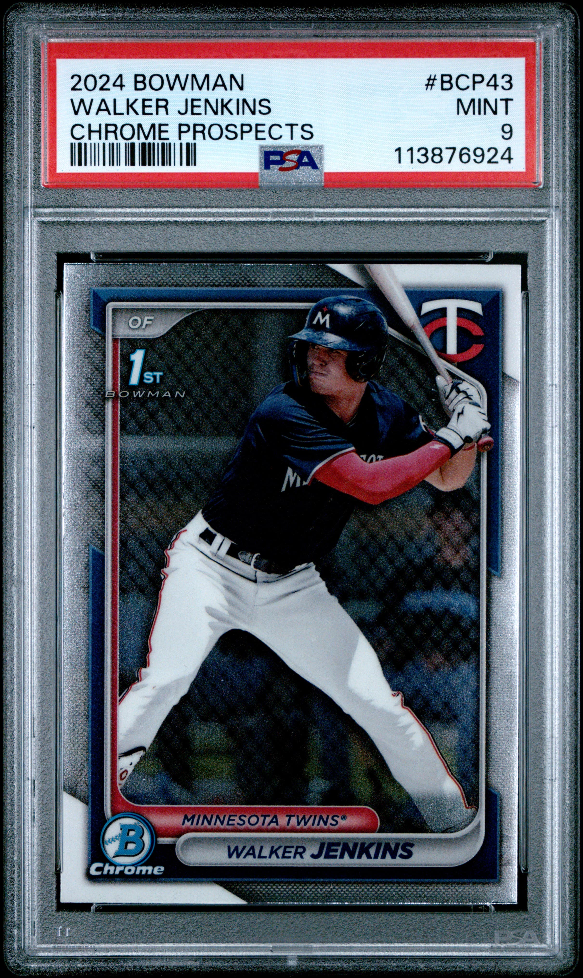 2024 BOWMAN CHROME PROSPECTS WALKER JENKINS #BCP43 MINT 9 113876924