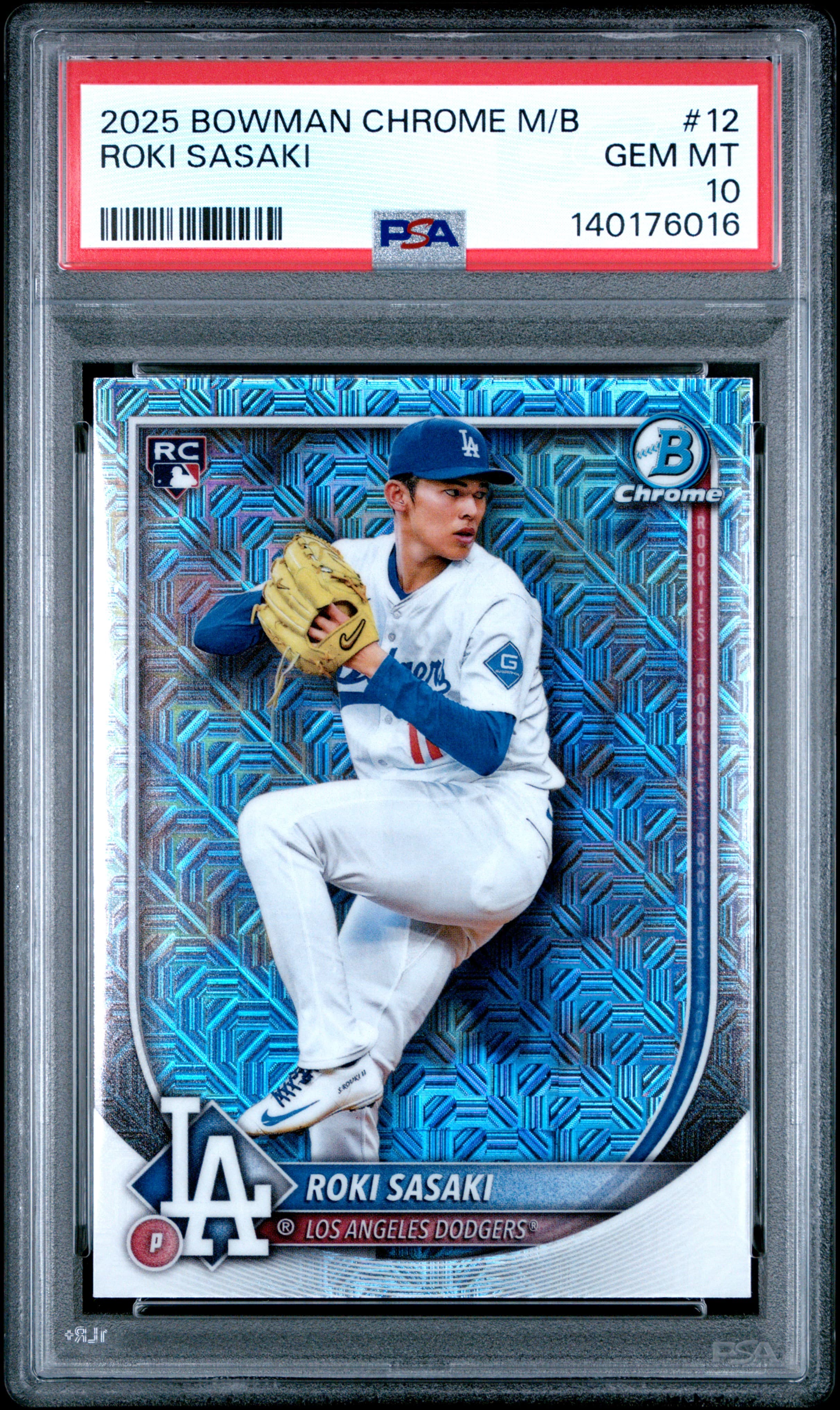 2025 BOWMAN CHROME MEGA BOX ROKI SASAKI #12 GEM MT 10 140176016