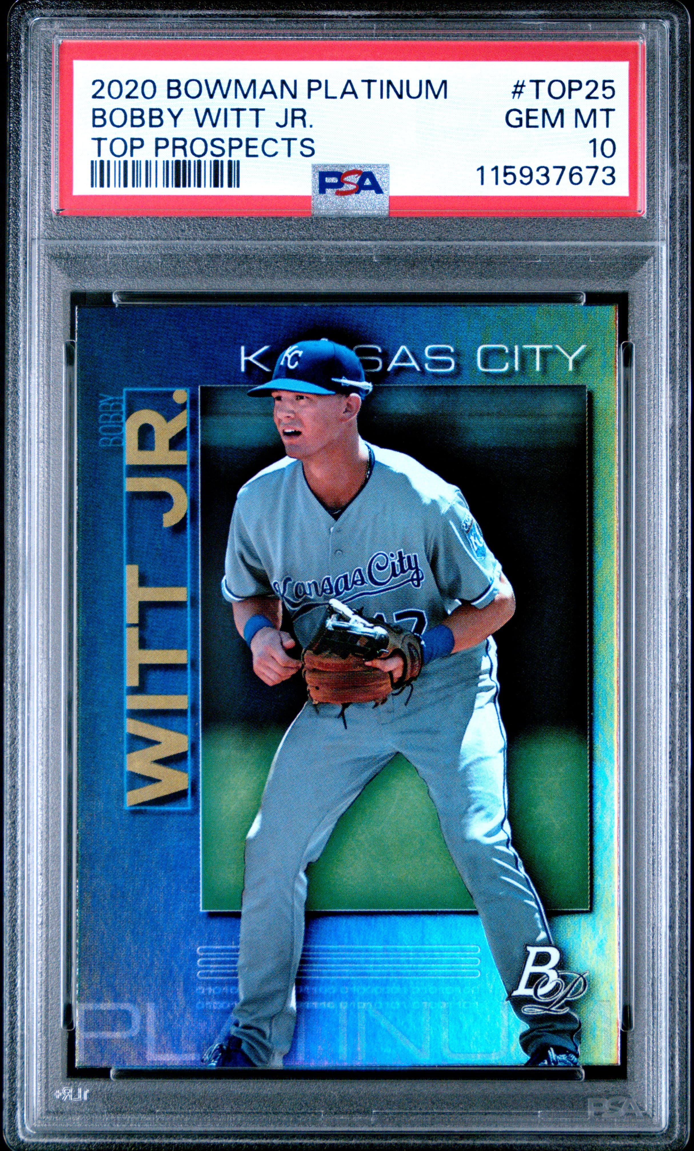 2020 BOWMAN PLATINUM TOP PROSPECTS BOBBY WITT JR. #TOP25 TOP PROSPECTS GEM MT 10 115937673