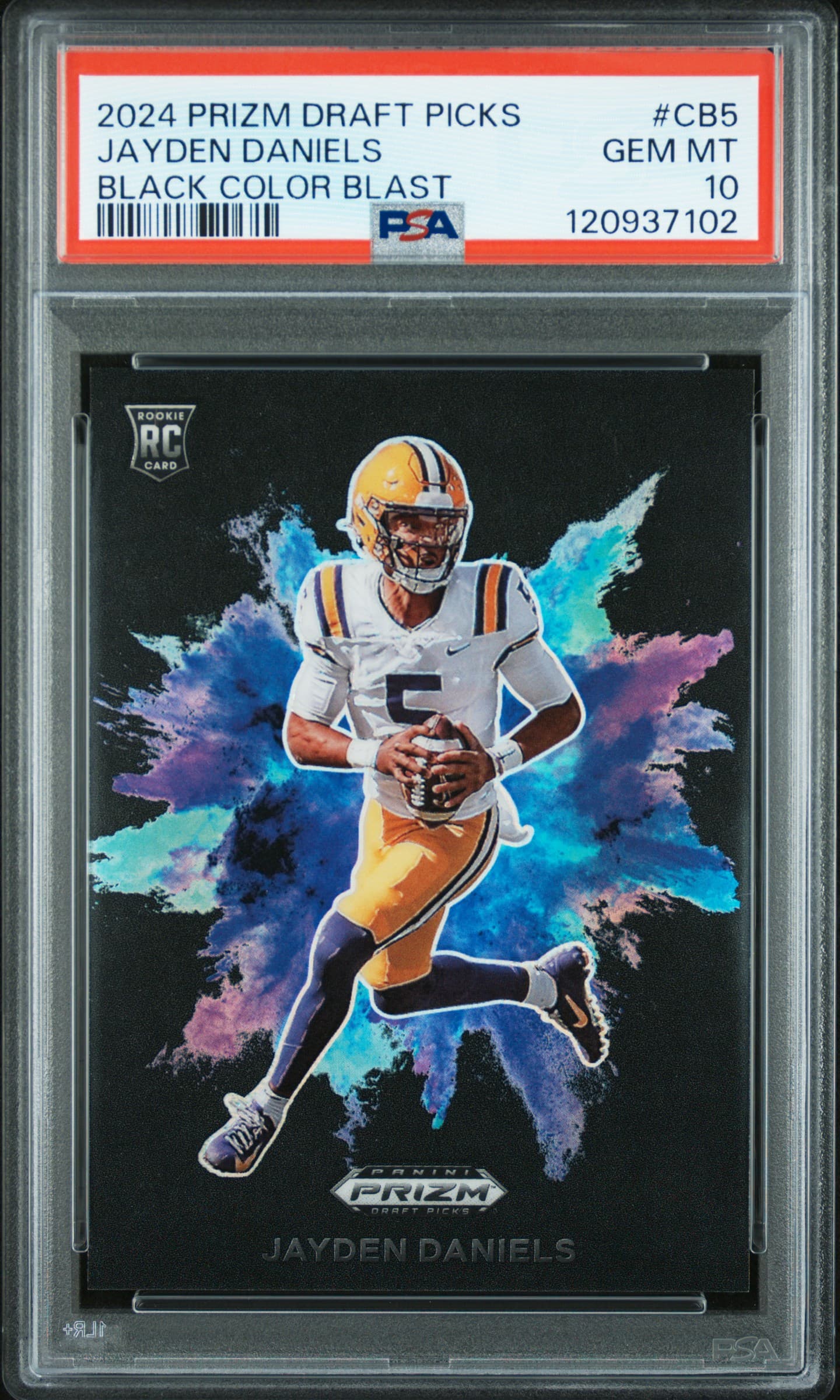 2024 PANINI PRIZM DRAFT PICKS BLACK COLOR BLAST JAYDEN DANIELS #CB5 GEM MT 10 120937102