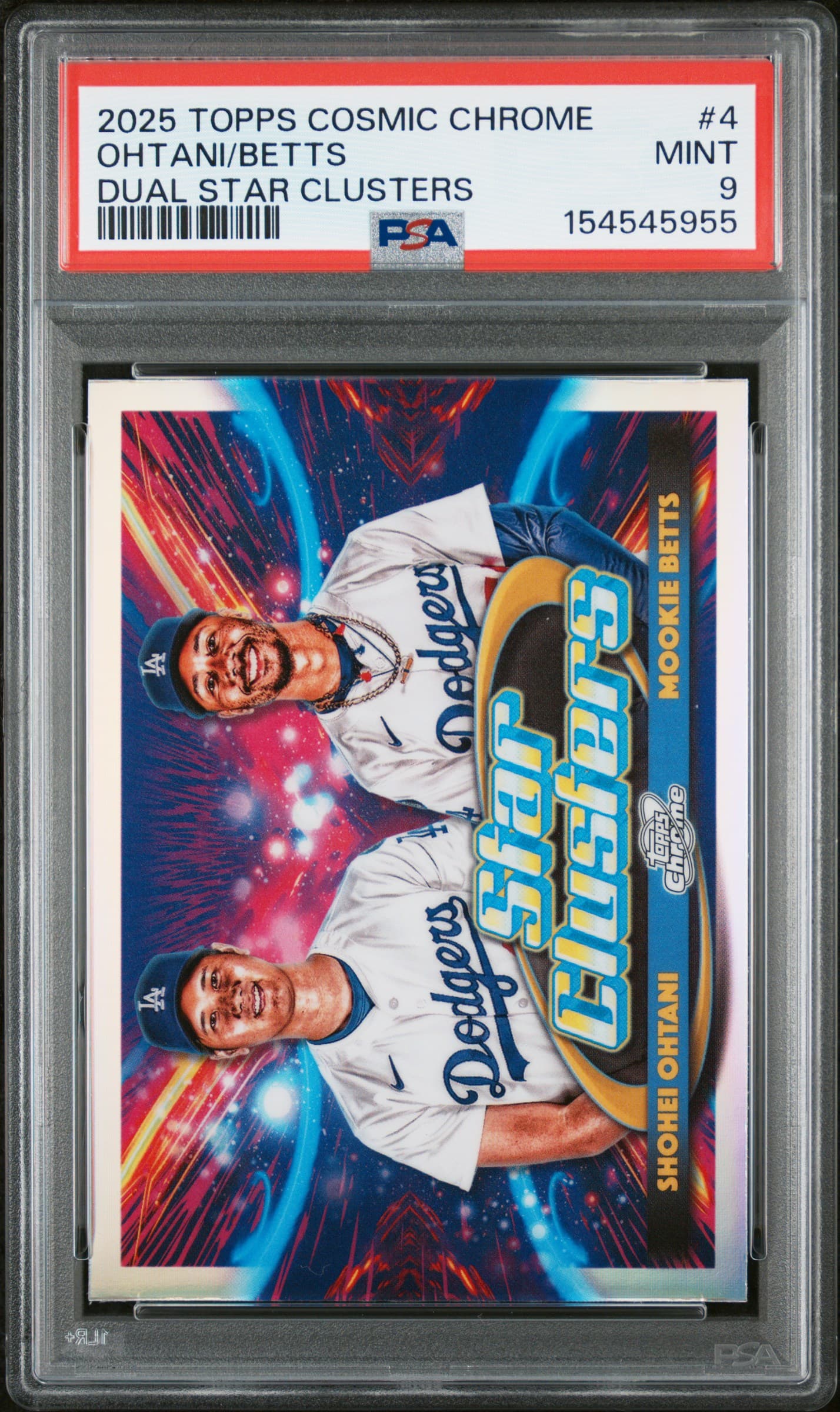2025 TOPPS COSMIC CHROME DUAL STAR CLUSTERS OHTANI/BETTS #4 MINT 9 154545955