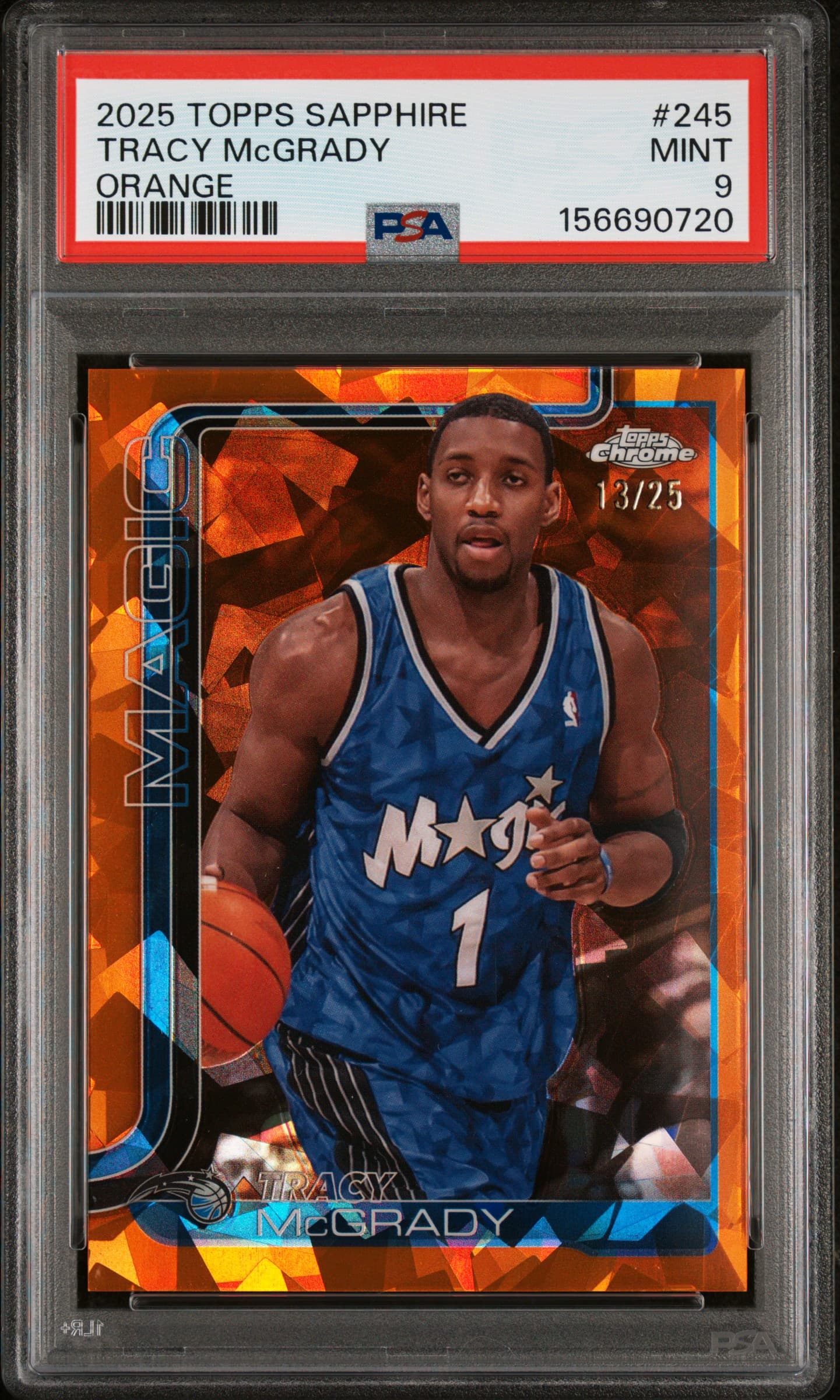 2025 TOPPS CHROME SAPPHIRE EDITION TRACY McGRADY #245 ORANGE MINT 9 156690720