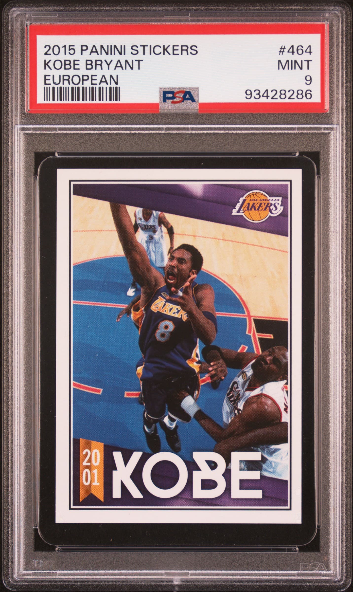 2015 PANINI STICKERS EUROPEAN KOBE BRYANT #464 EUROPEAN MINT 9 93428286