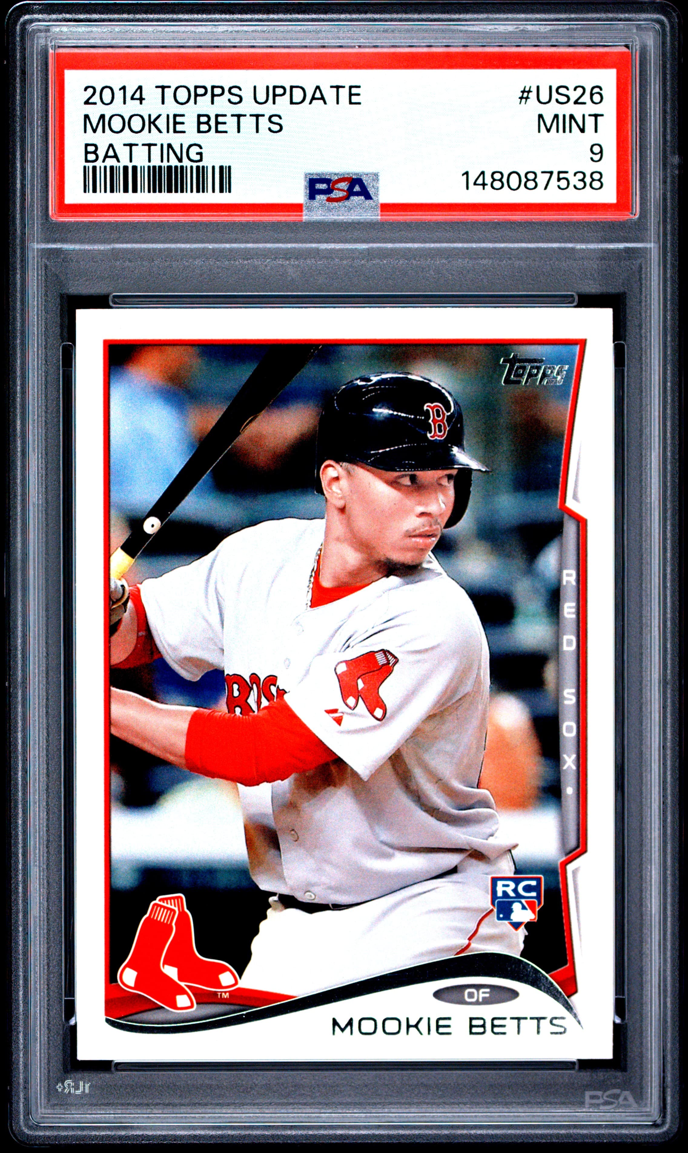 2014 TOPPS UPDATE MOOKIE BETTS #US26 BATTING MINT 9 148087538