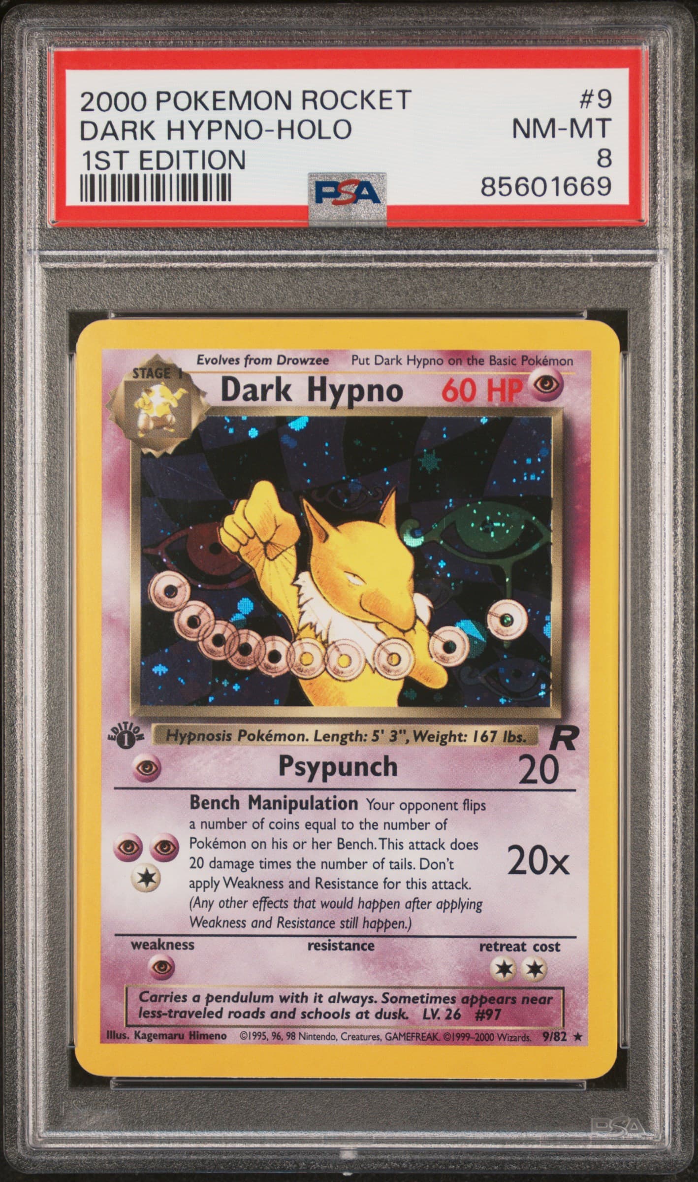 2000 POKEMON ROCKET DARK HYPNO-HOLO #9 1ST EDITION NM-MT 8 85601669