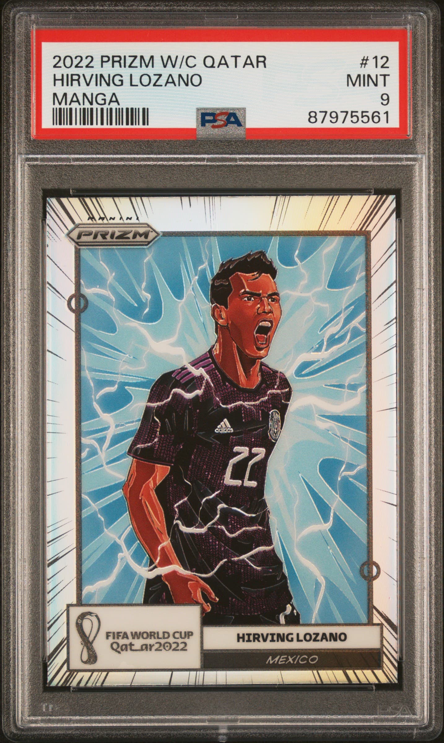 2022 PANINI PRIZM WORLD CUP QATAR MANGA HIRVING LOZANO #12 MANGA MINT 9 87975561