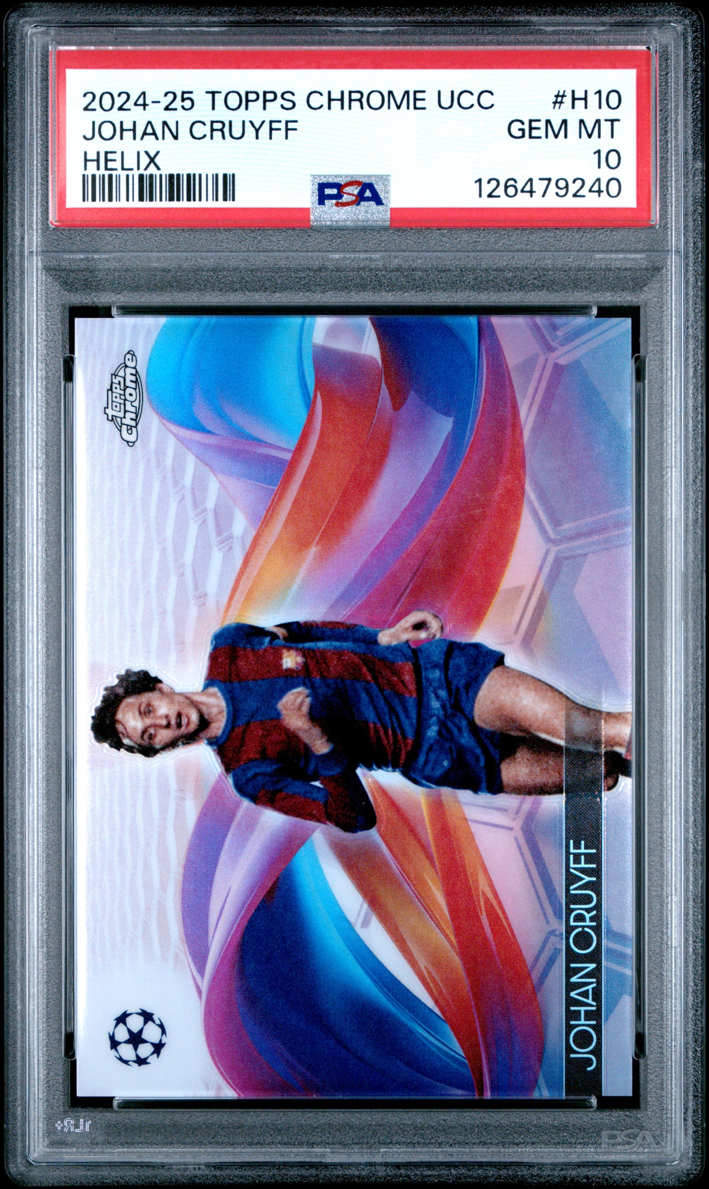 2024-25 TOPPS CHROME UEFA CLUB COMPETITIONS HELIX JOHAN CRUYFF #H10 GEM MT 10 126479240