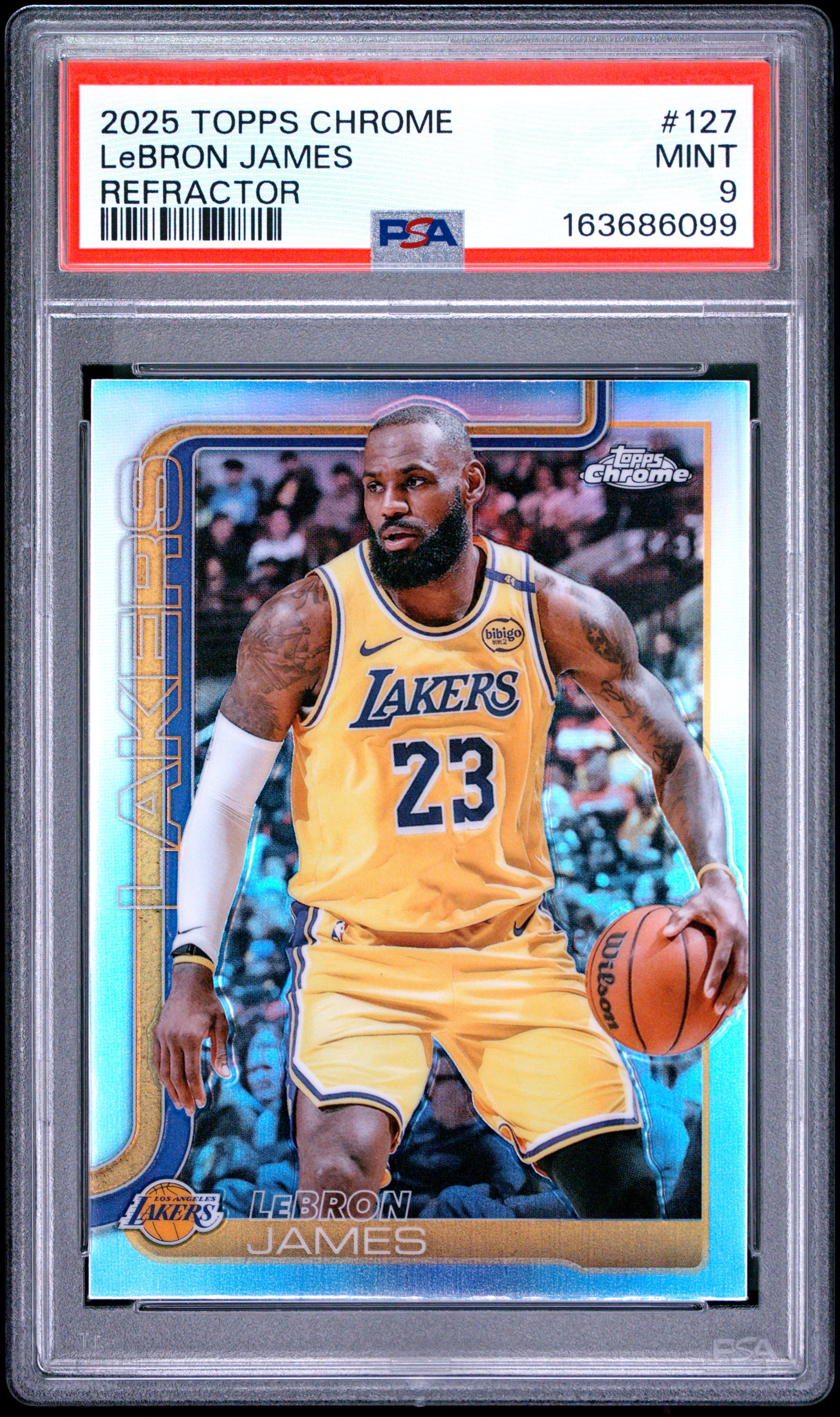 2025 TOPPS CHROME LeBRON JAMES #127 REFRACTOR MINT 9 163686099
