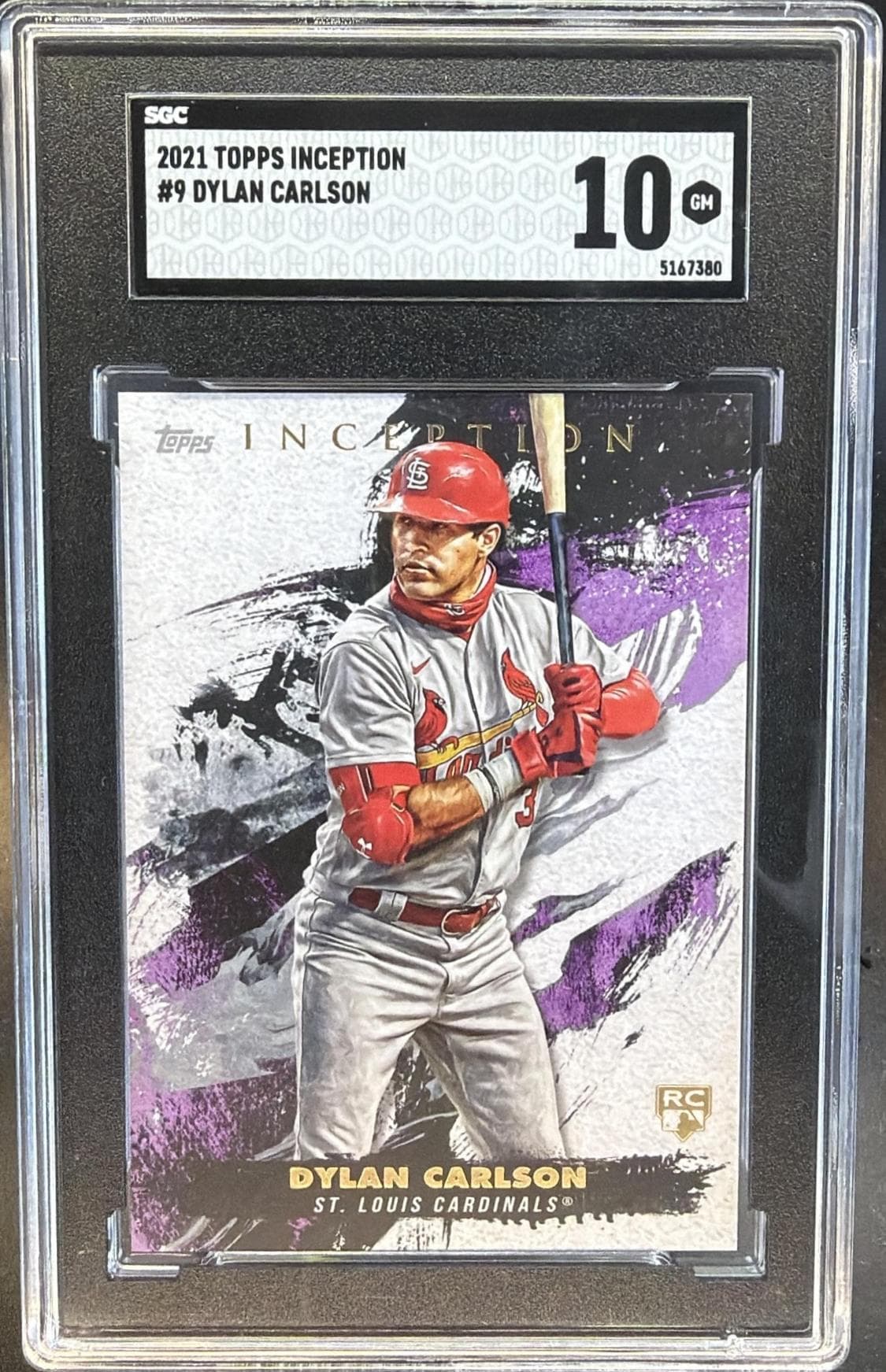 2021 Topps Inception Dylan Carlson #9 SGC 10