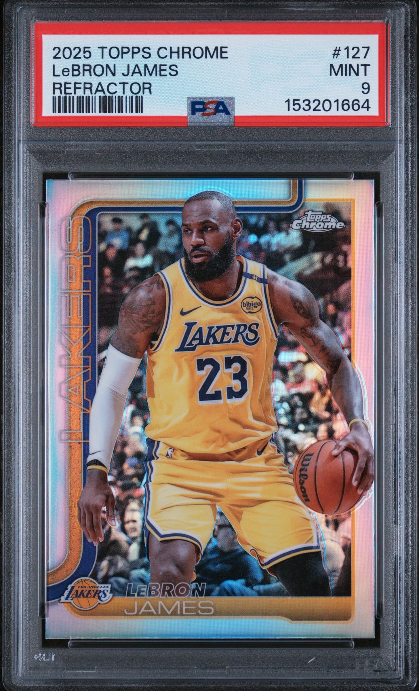 2025 TOPPS CHROME LeBRON JAMES #127 REFRACTOR MINT 9 153201664