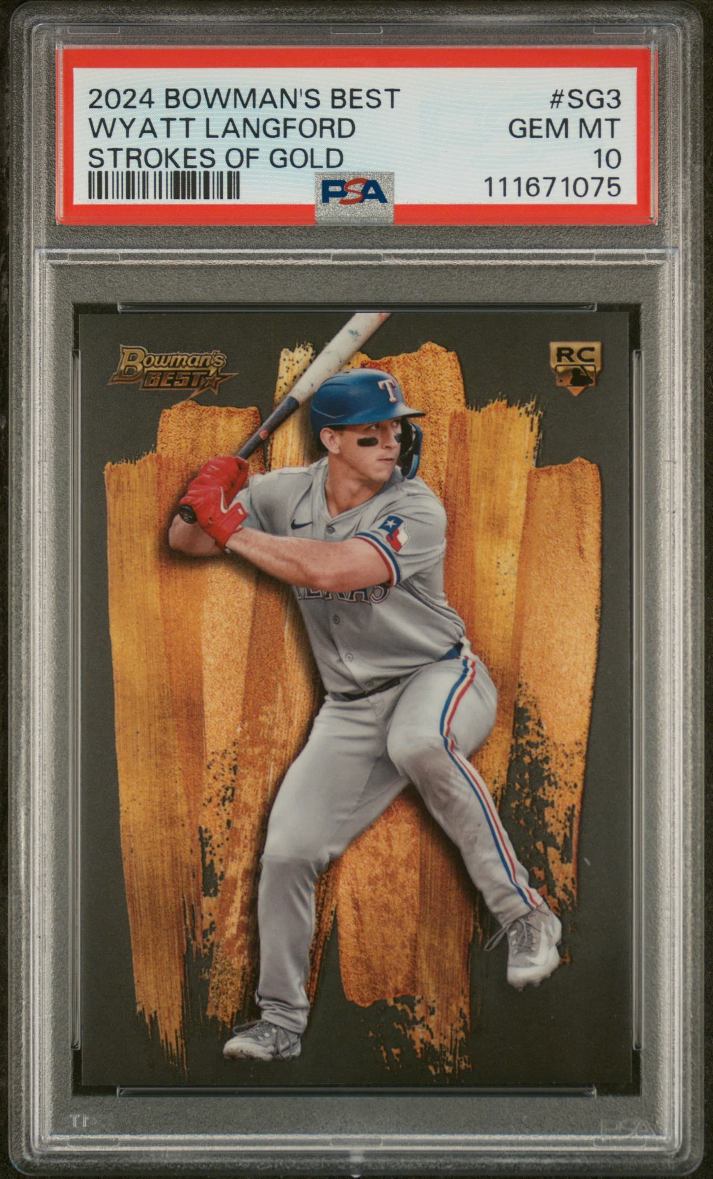 2024 BOWMAN'S BEST STROKES OF GOLD WYATT LANGFORD #SG3 GEM MT 10 111671075