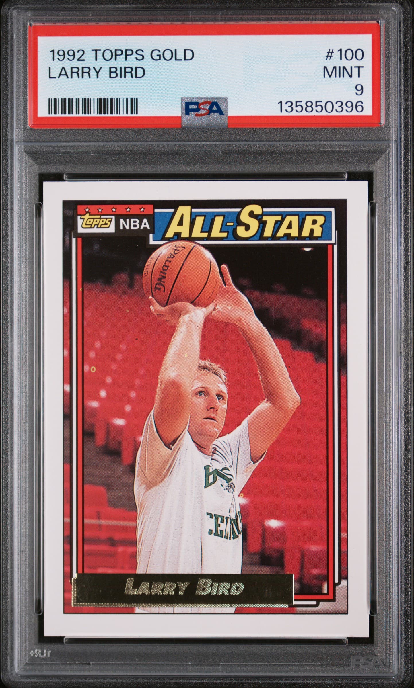 1992 TOPPS GOLD LARRY BIRD #100 MINT 9 135850396