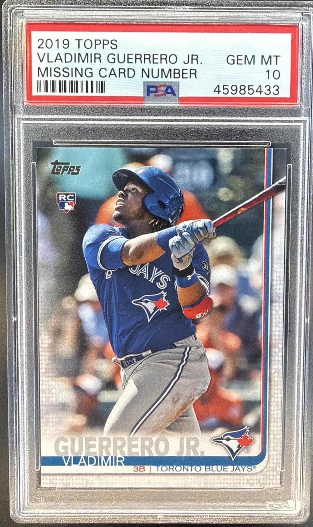 2019 TOPPS VLADIMIR GUERRERO JR. MISSING CARD NUMBER GEM MT 10 45985433