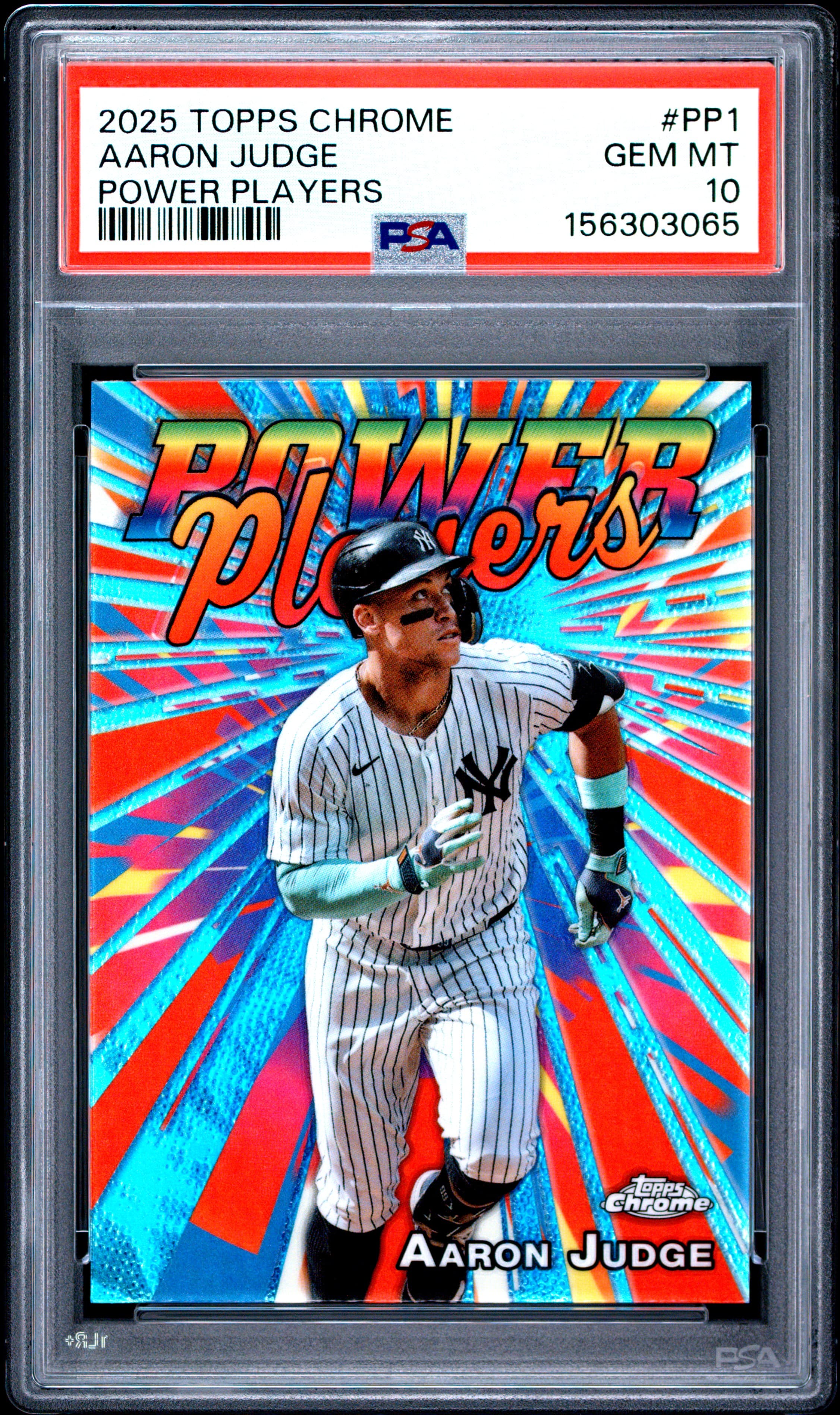 2025 TOPPS CHROME POWER PLAYERS AARON JUDGE #PP1 GEM MT 10 156303065