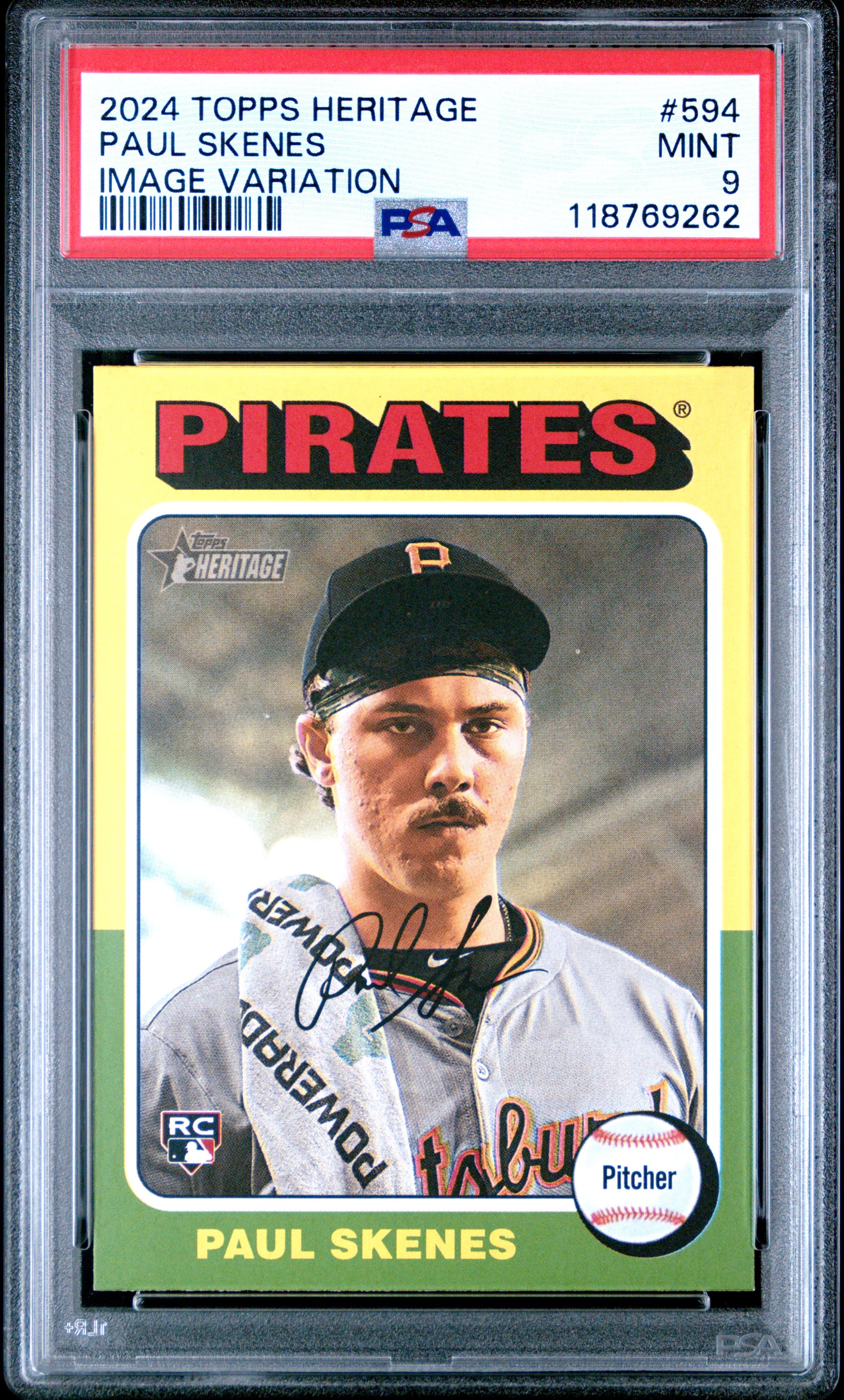 2024 TOPPS HERITAGE PAUL SKENES #594 IMAGE VARIATION MINT 9 118769262