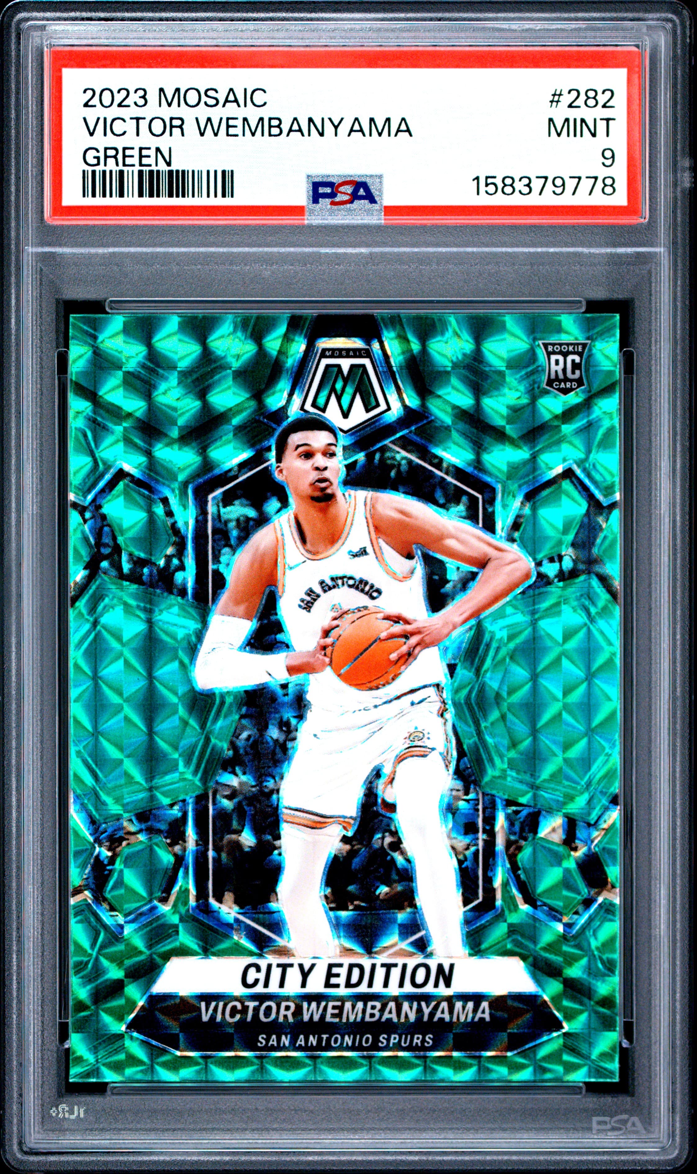 2023 PANINI MOSAIC VICTOR WEMBANYAMA #282 GREEN MINT 9 158379778