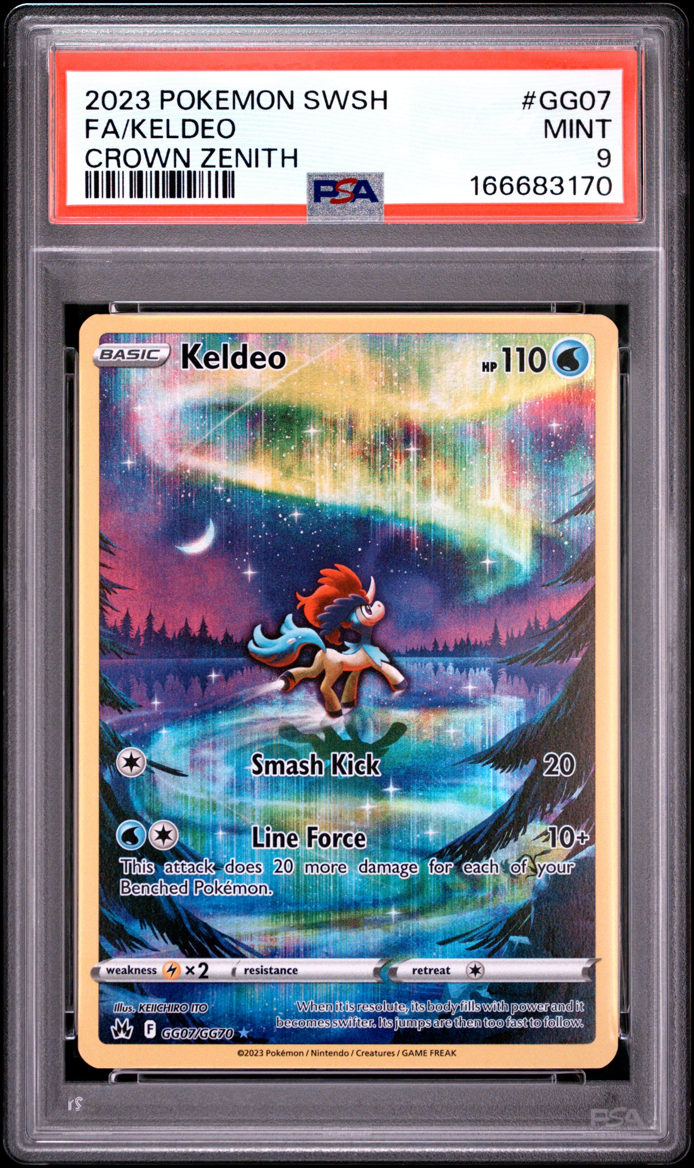 2023 POKEMON SWORD AND SHIELD CROWN ZENITH FA/KELDEO #GG07 CROWN ZENITH MINT 9 166683170