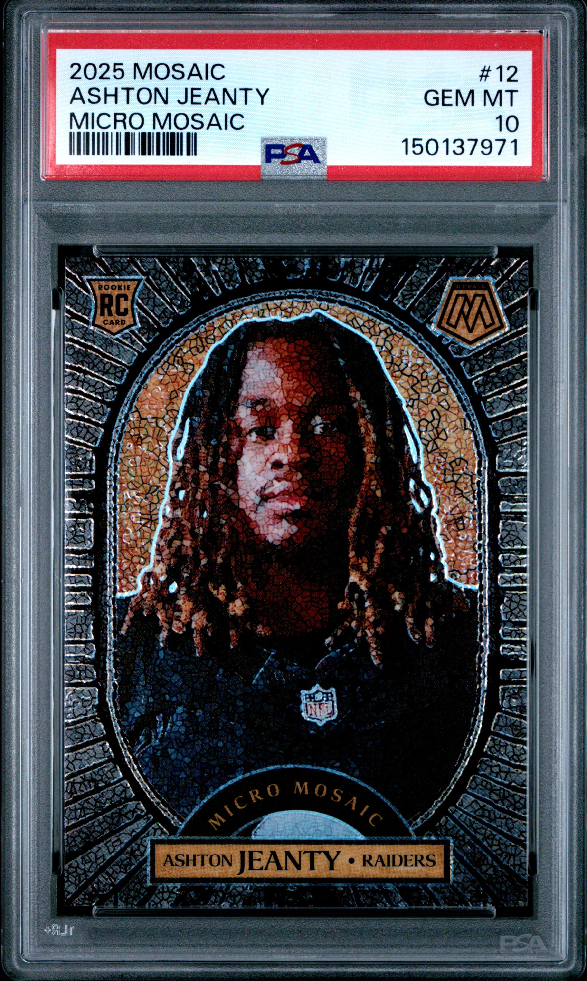 2025 PANINI MOSAIC MICRO MOSAIC ASHTON JEANTY #12 GEM MT 10 150137971