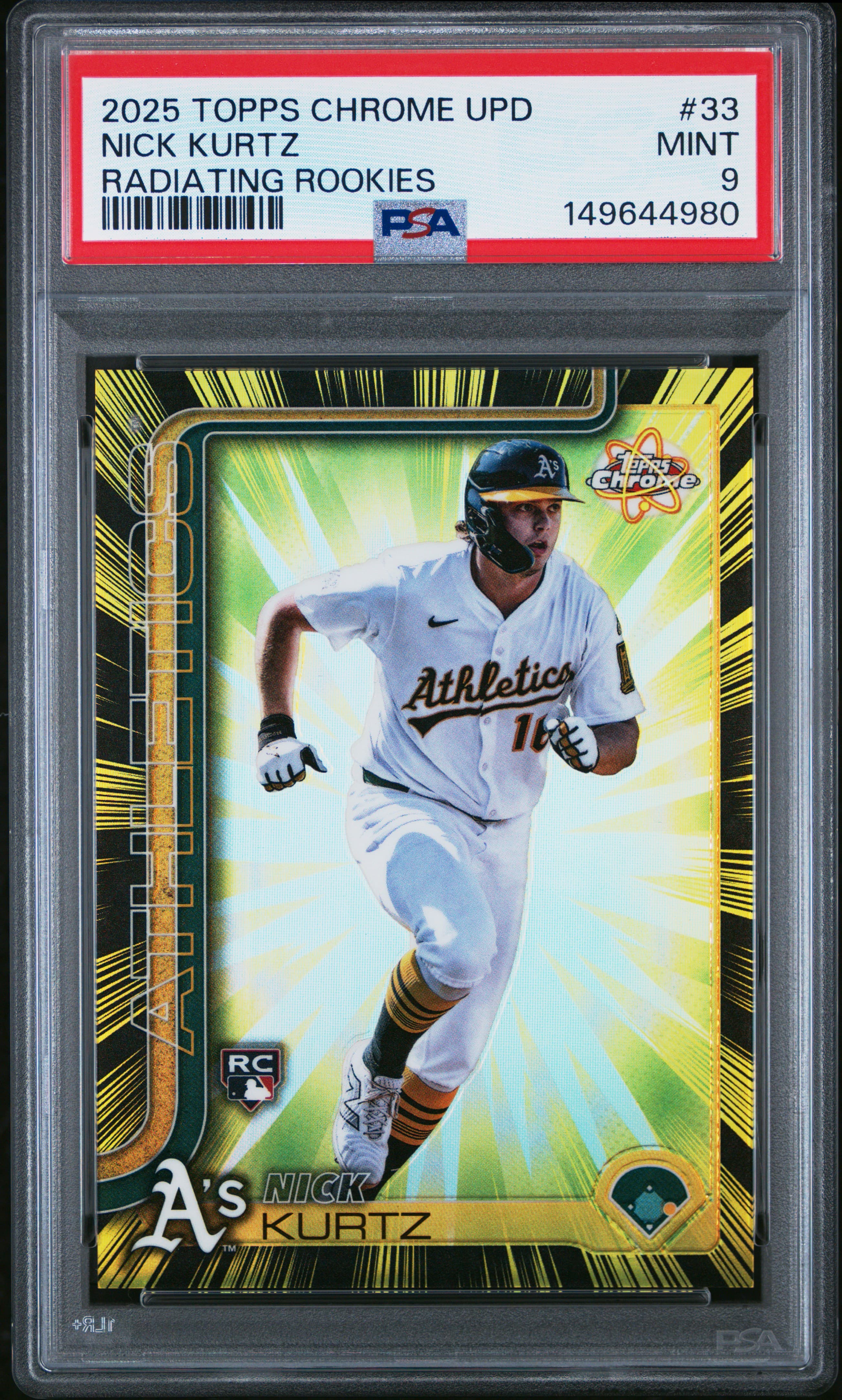2025 TOPPS CHROME UPDATE RADIATING ROOKIES NICK KURTZ #33 MINT 9 149644980