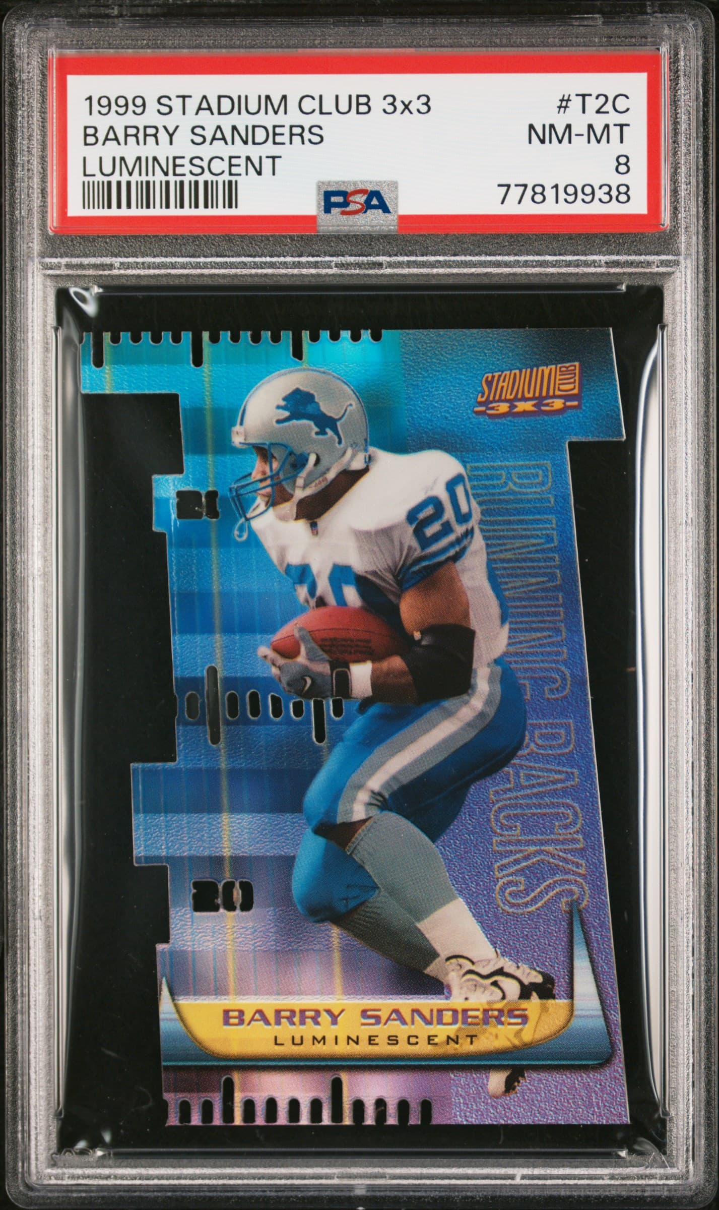 1999 STADIUM CLUB 3x3 BARRY SANDERS #T2C LUMINESCENT NM-MT 8 77819938