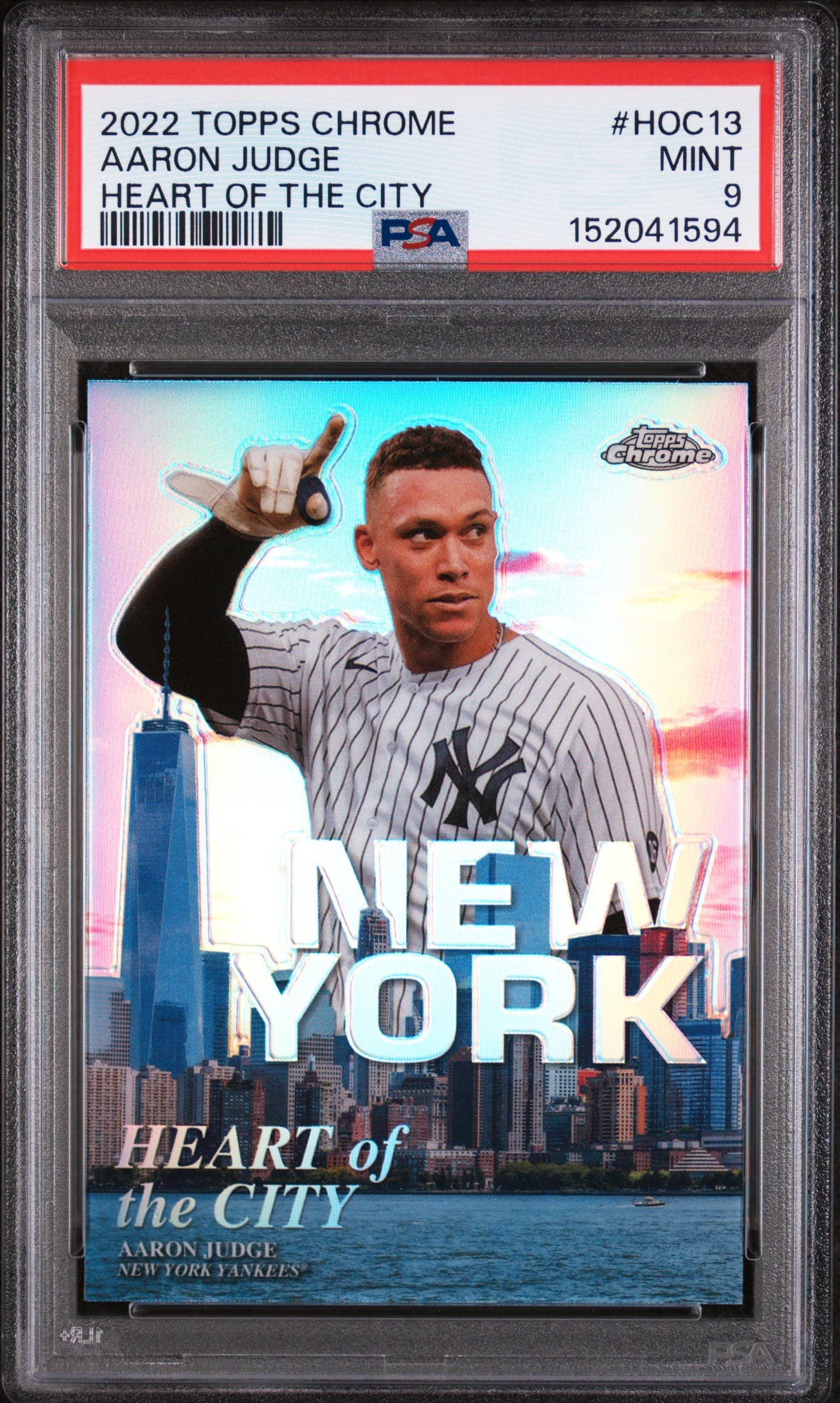2022 TOPPS CHROME HEART OF THE CITY AARON JUDGE #HOC13 HEART OF THE CITY MINT 9 152041594