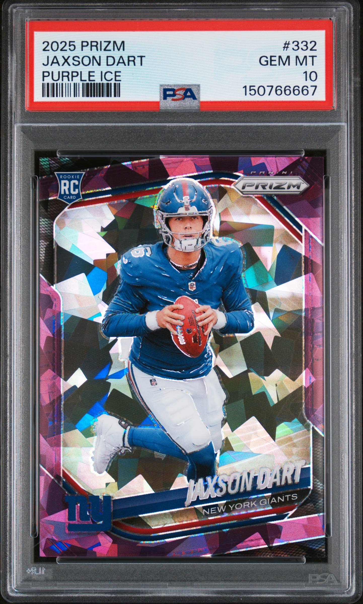 2025 PANINI PRIZM JAXSON DART #332 PURPLE ICE GEM MT 10 150766667