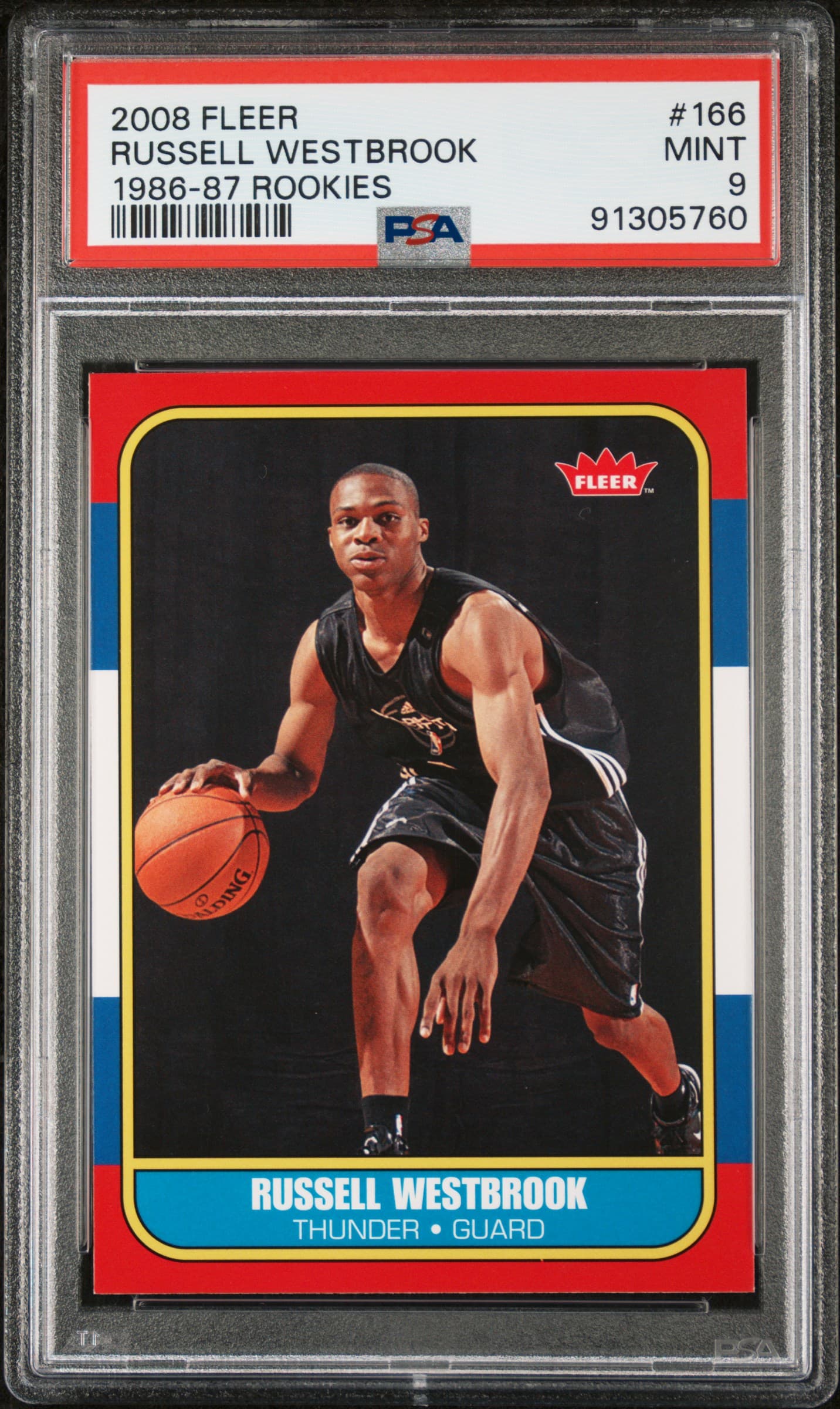 2008 FLEER 1986-87 ROOKIES RUSSELL WESTBROOK #166 1986-87 ROOKIES MINT 9 91305760
