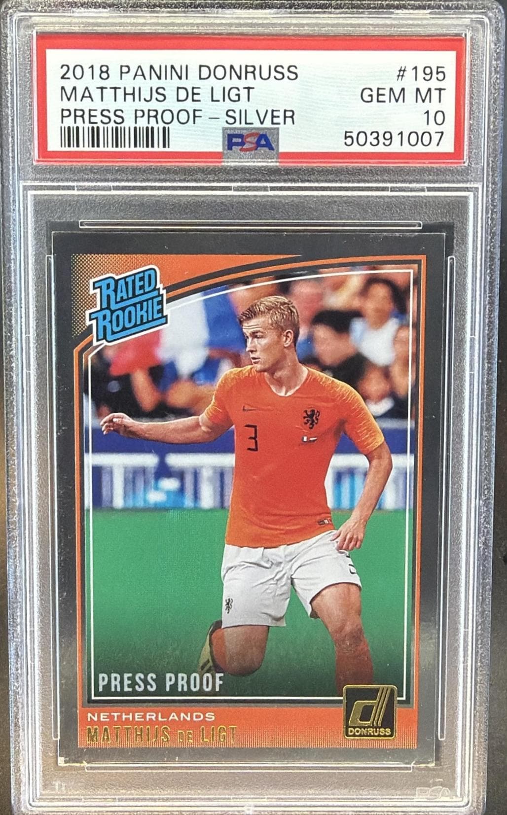 2018 PANINI DONRUSS MATTHIJS DE LIGT #195 PRESS PROOF-SILVER GEM MT 10 50391007